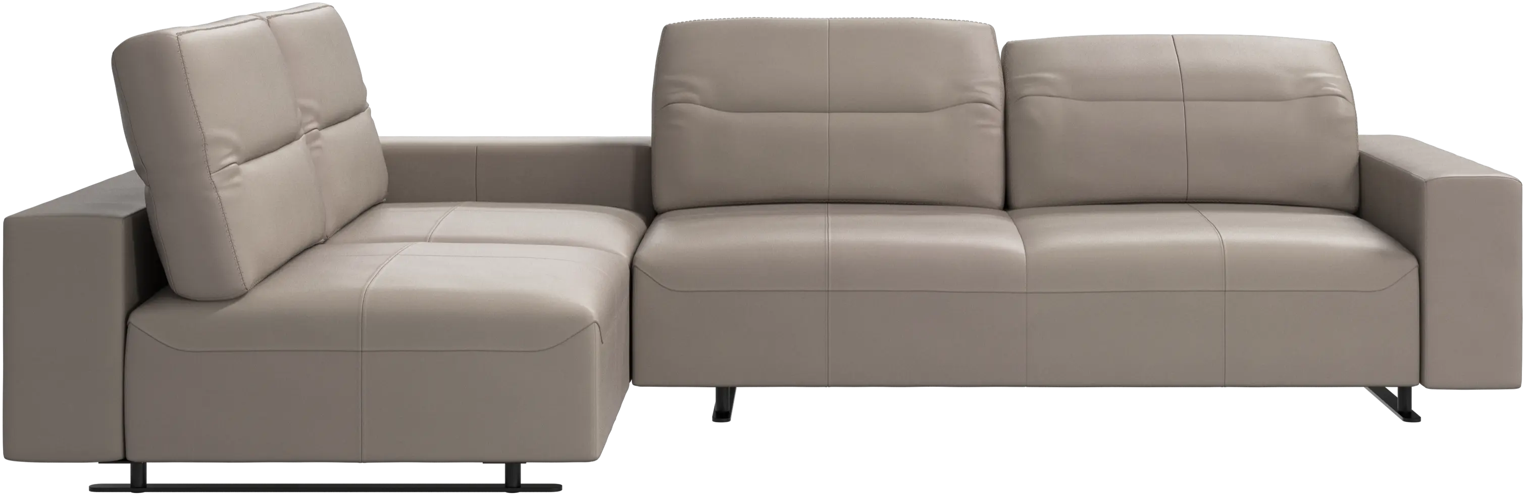 Hampton corner sofa with adjustable back and storage on right side