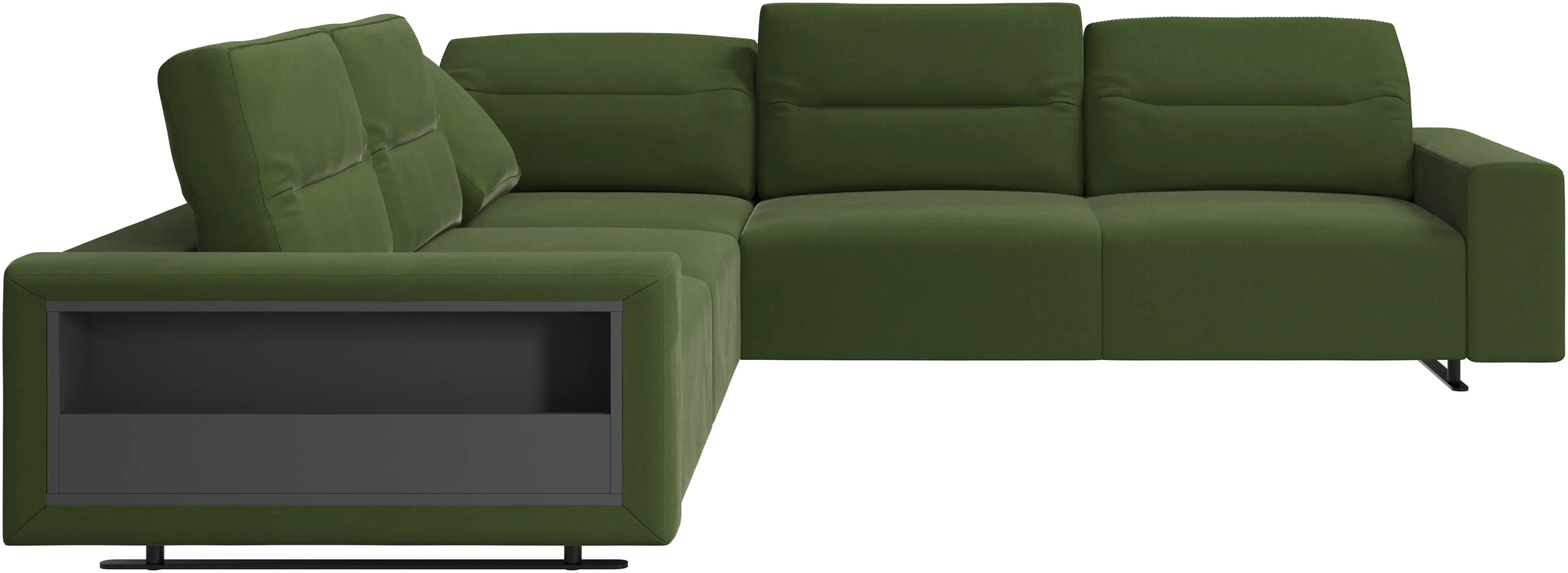 Hampton hjørnesofa med justerbar rygg og oppbevaring