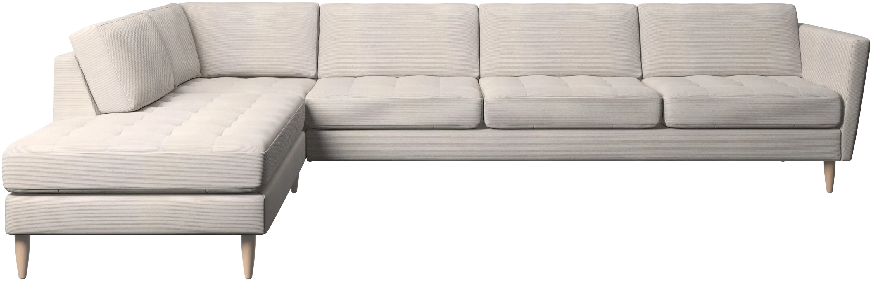 Osaka corner sofa with lounging unit, tufted seat