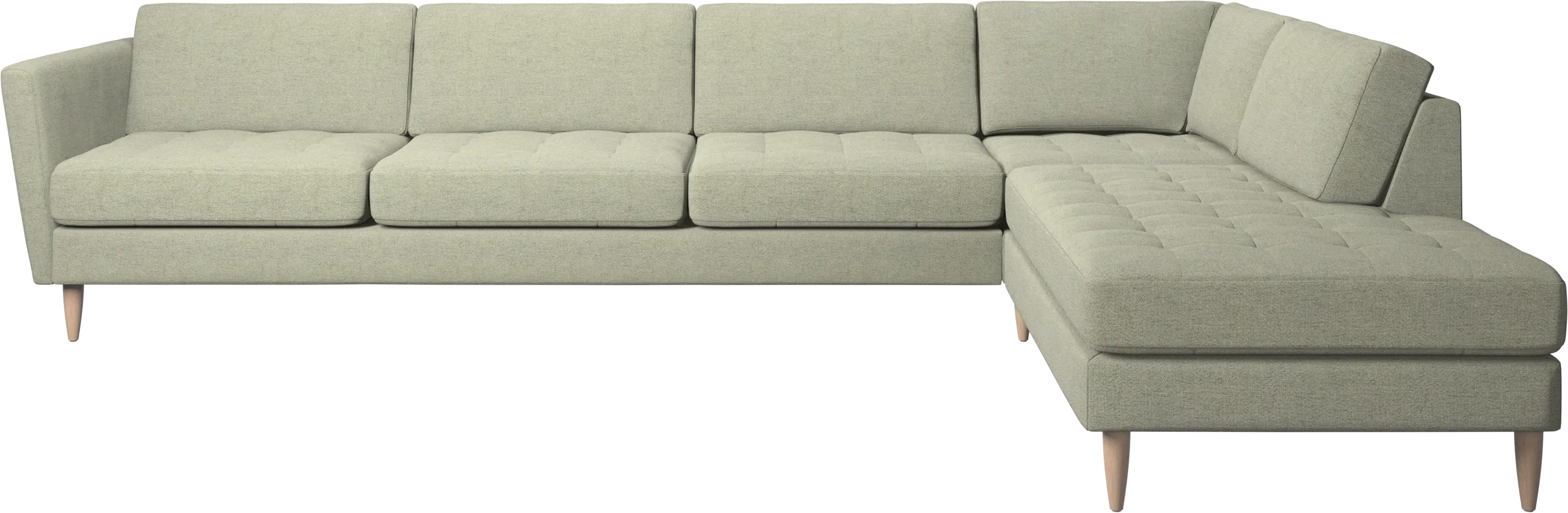Osaka corner sofa with lounging unit, tufted seat