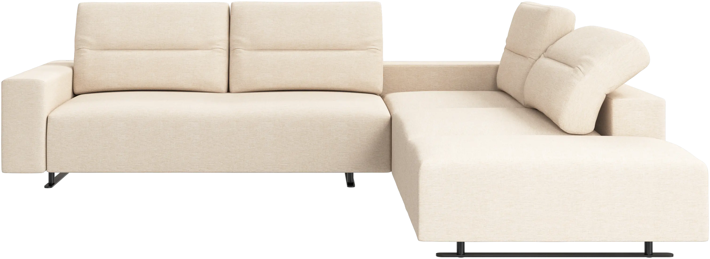Hampton corner sofa with adjustable back and storage on left side