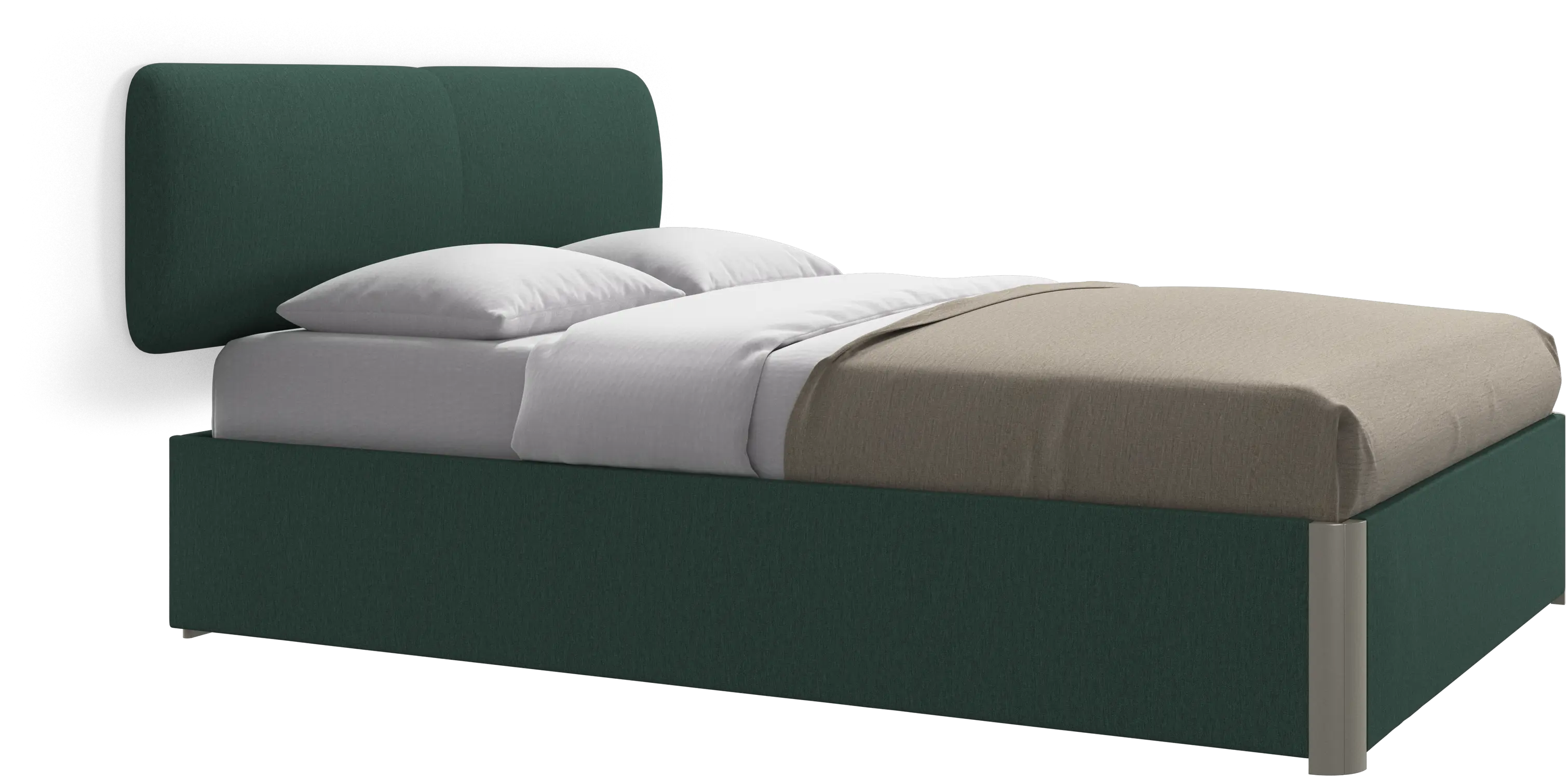 Element bed, wall-mounted headboard, with slats and storage solution, excl. mattress