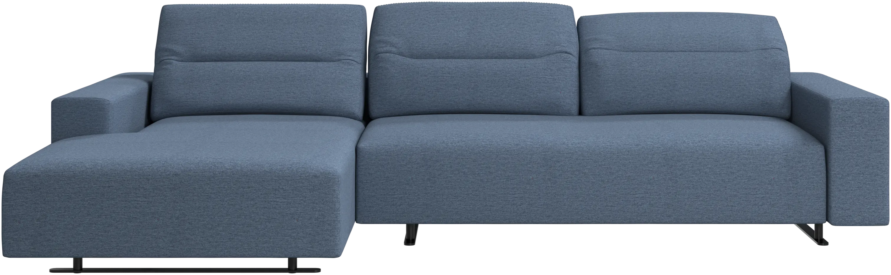 Hampton sofa with adjustable back, resting unit and storage left side