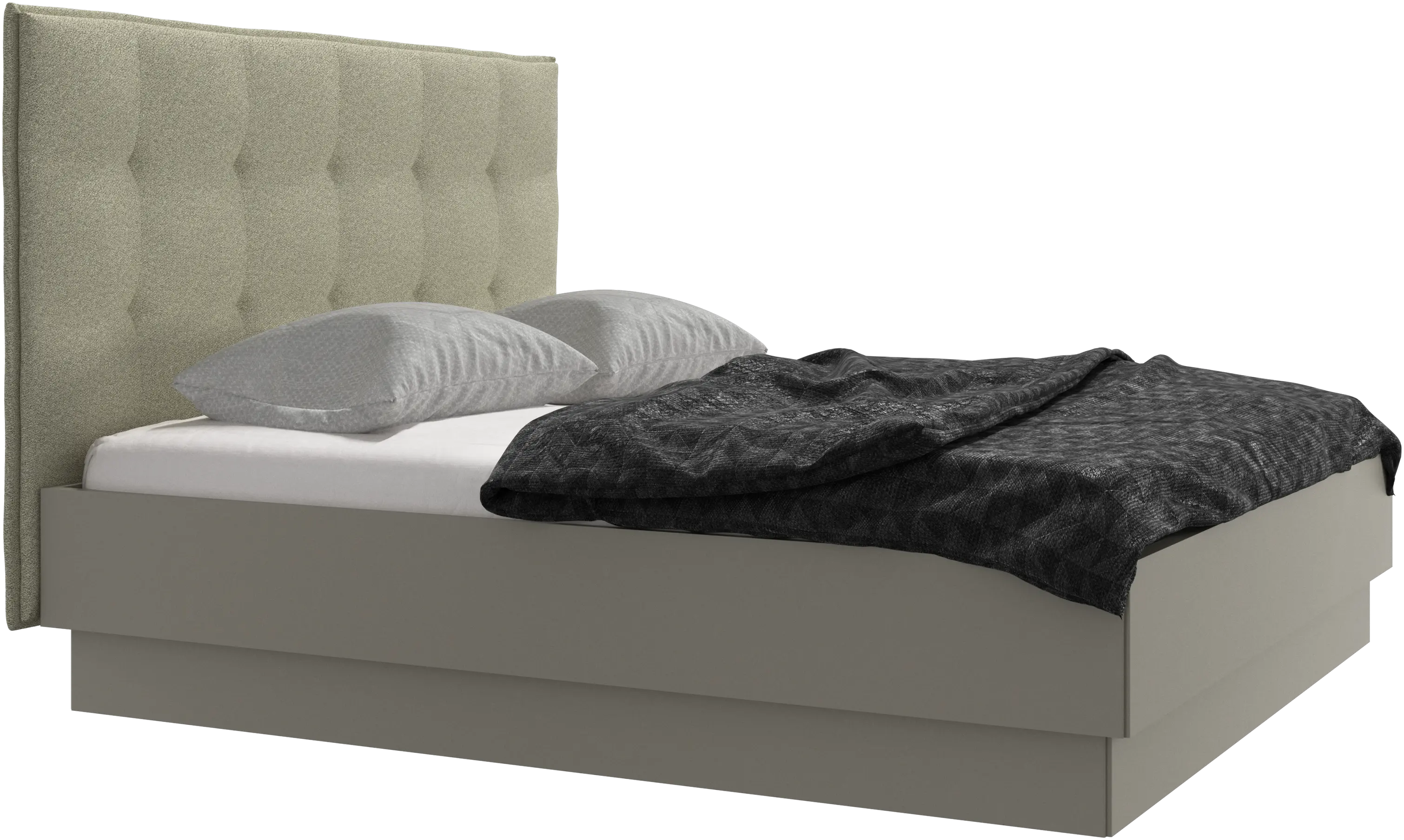 Lugano storage bed with lift-up frame and slats, excl. mattress