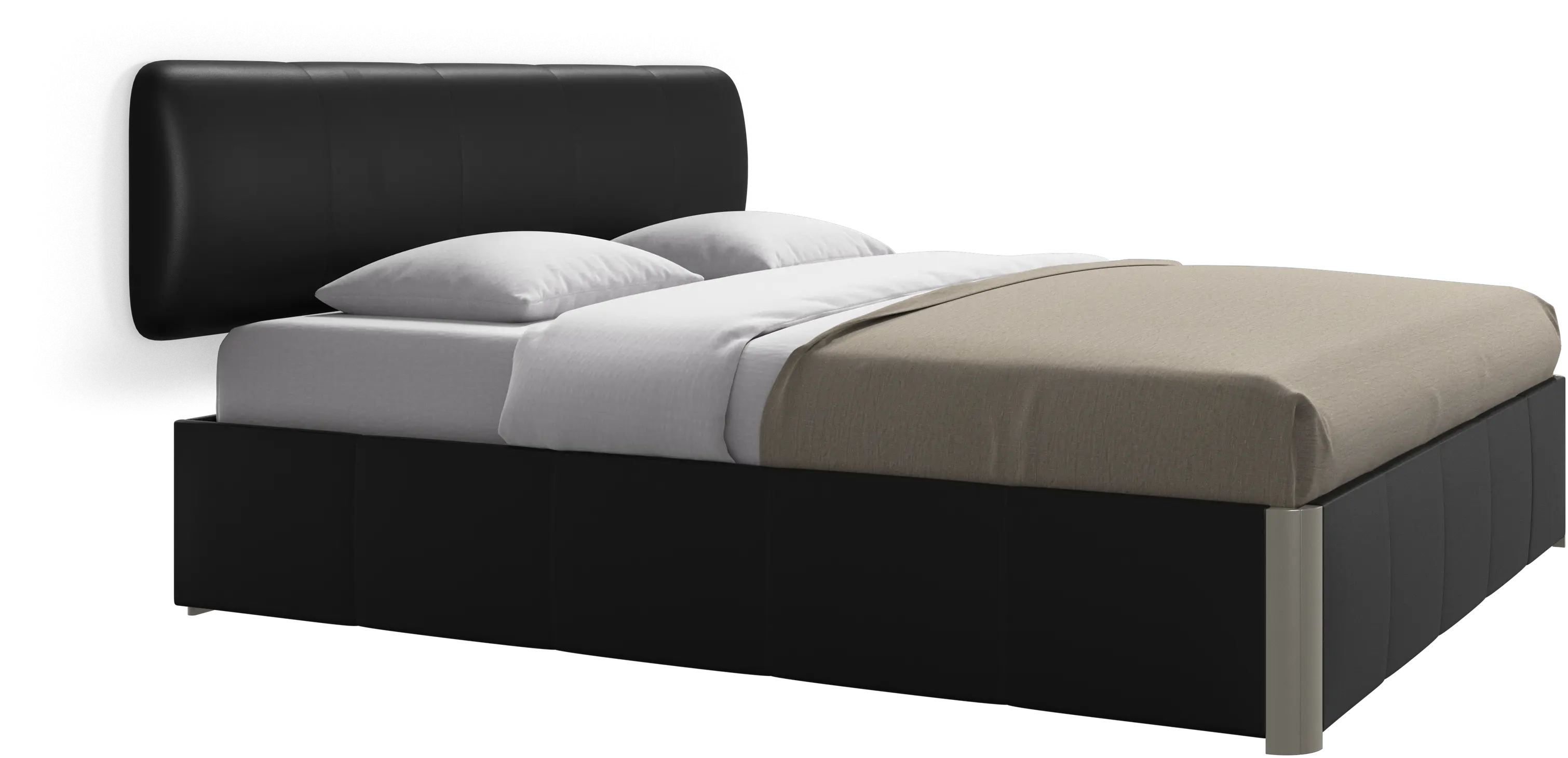 Element bed, wall-mounted headboard, with slats and storage solution, excl. mattress