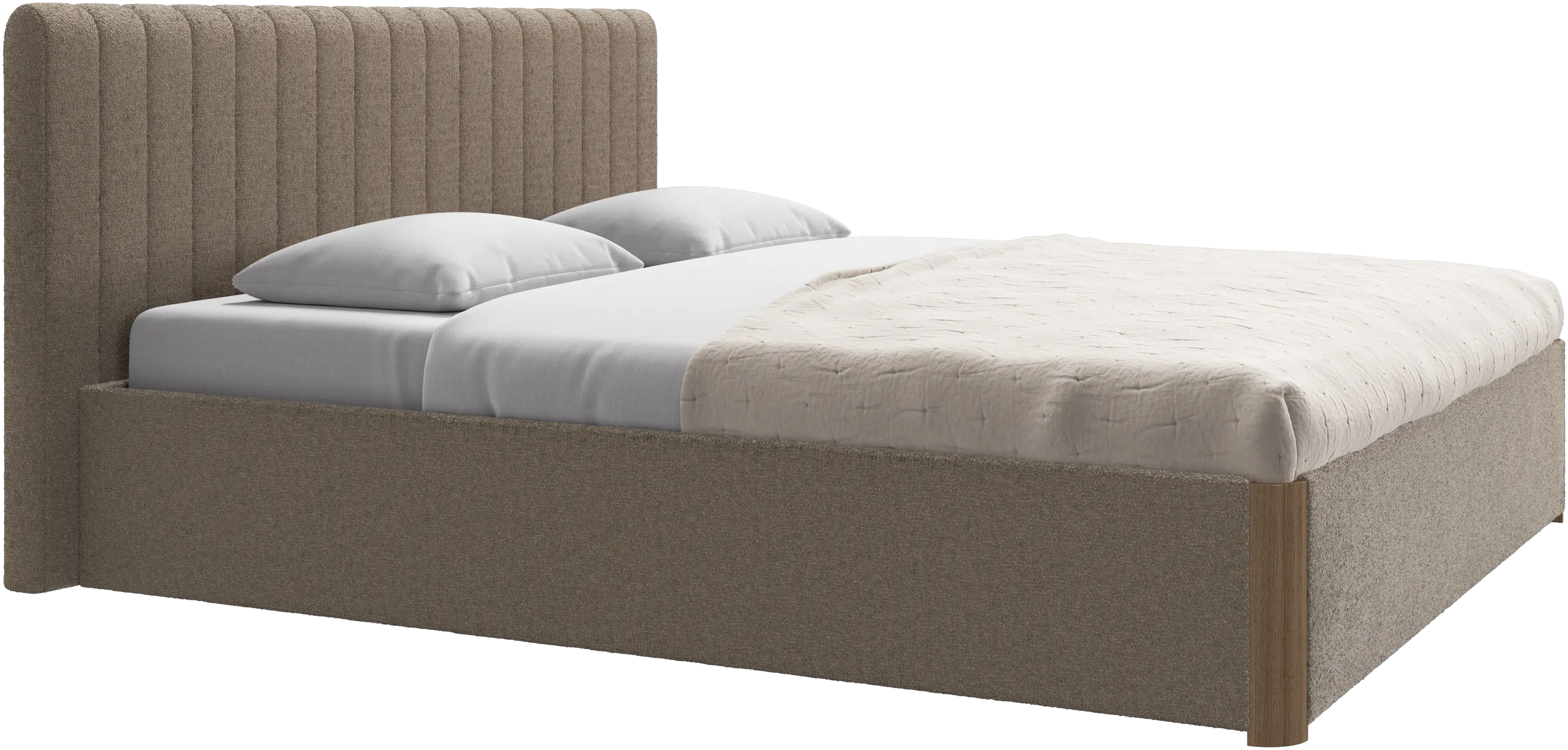 Element bed, bed-mounted headboard, with slats and storage solution, excl. mattress