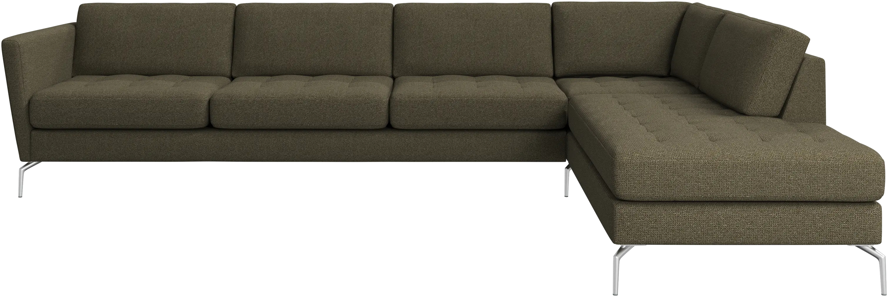 Osaka corner sofa with lounging unit, tufted seat