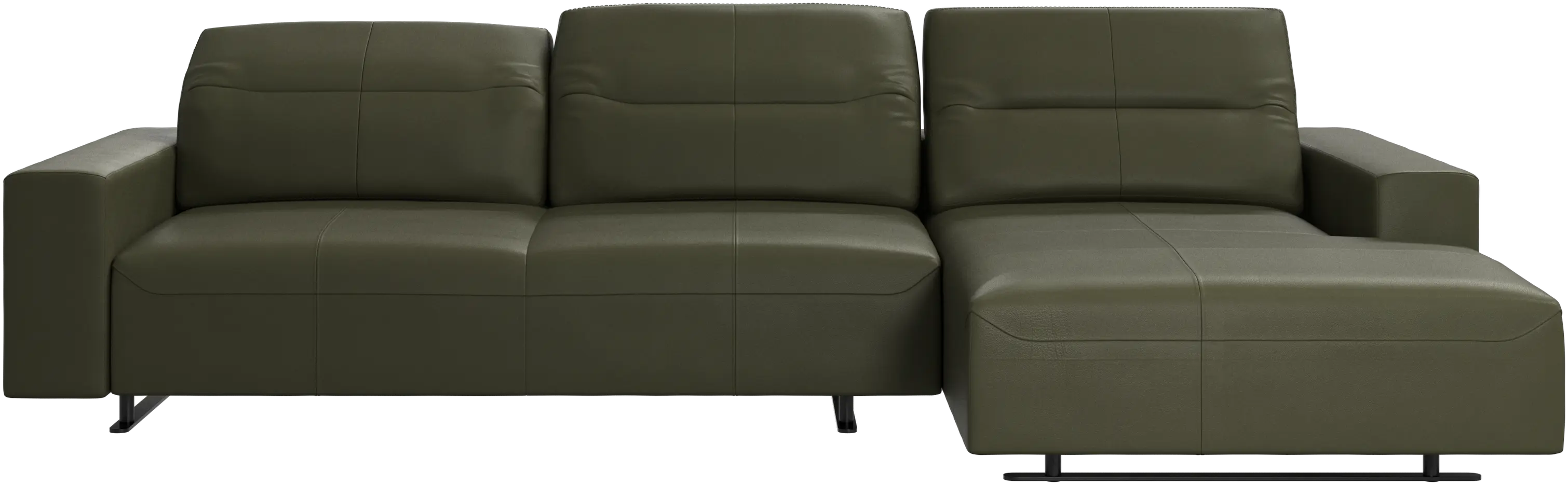 Hampton sofa with adjustable back, resting unit and storage right side