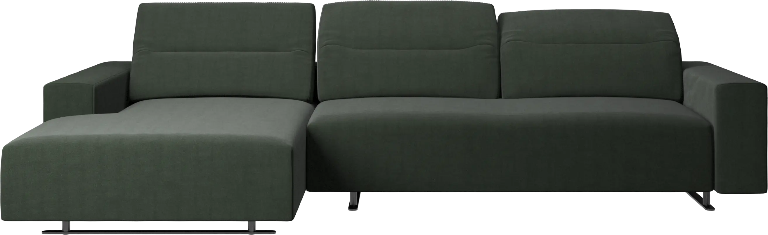 Hampton sofa with adjustable back, resting unit and storage both sides