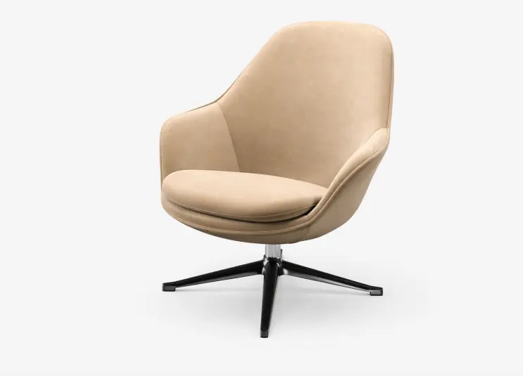 Armchairs [Adelaide - 1400] Adelaide living chair, sand Velvet fabric.406014003033131.   H88/45 x W86 x D84 cm