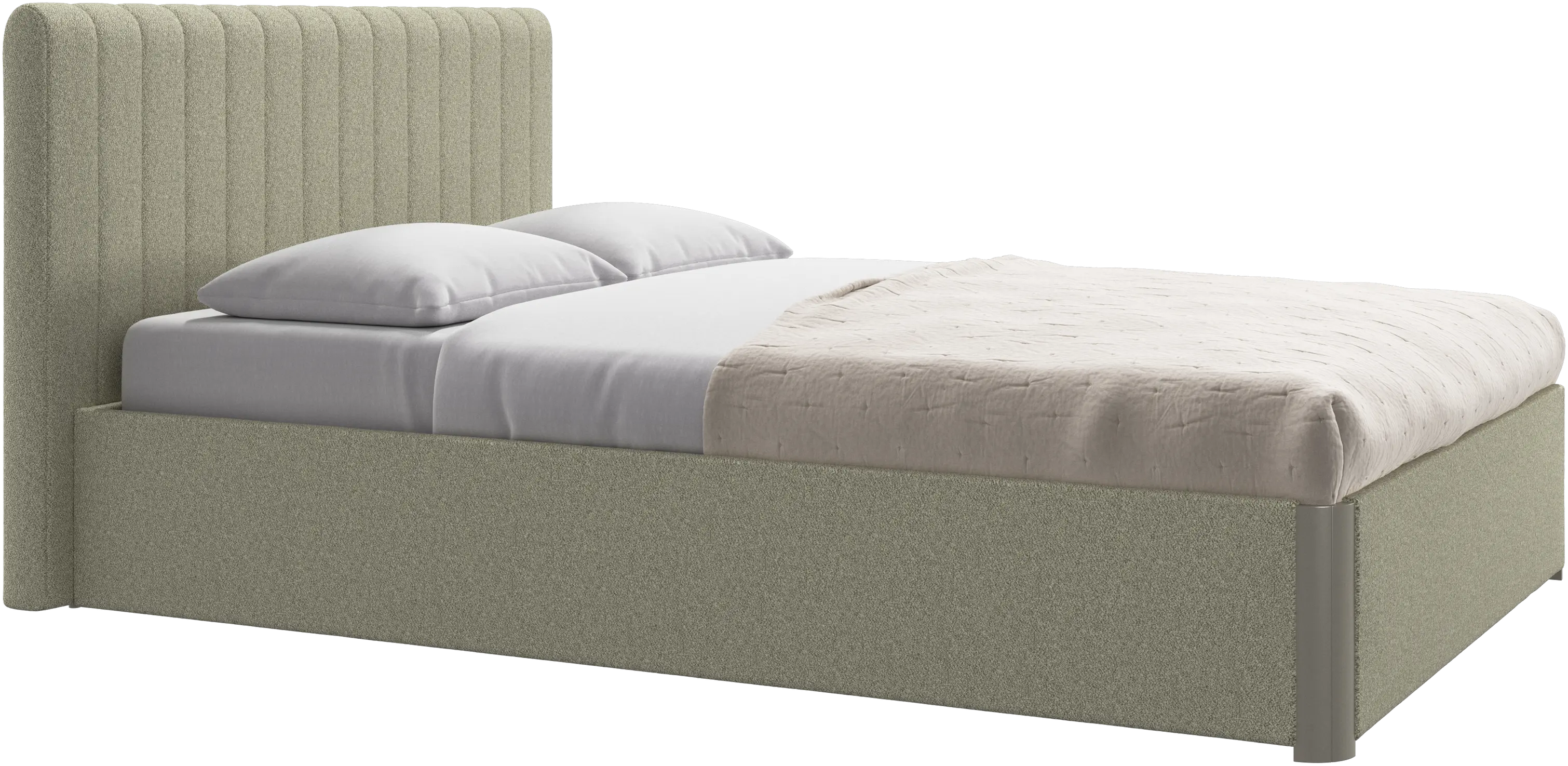 Element bed, bed-mounted headboard, with slats and storage solution, excl. mattress