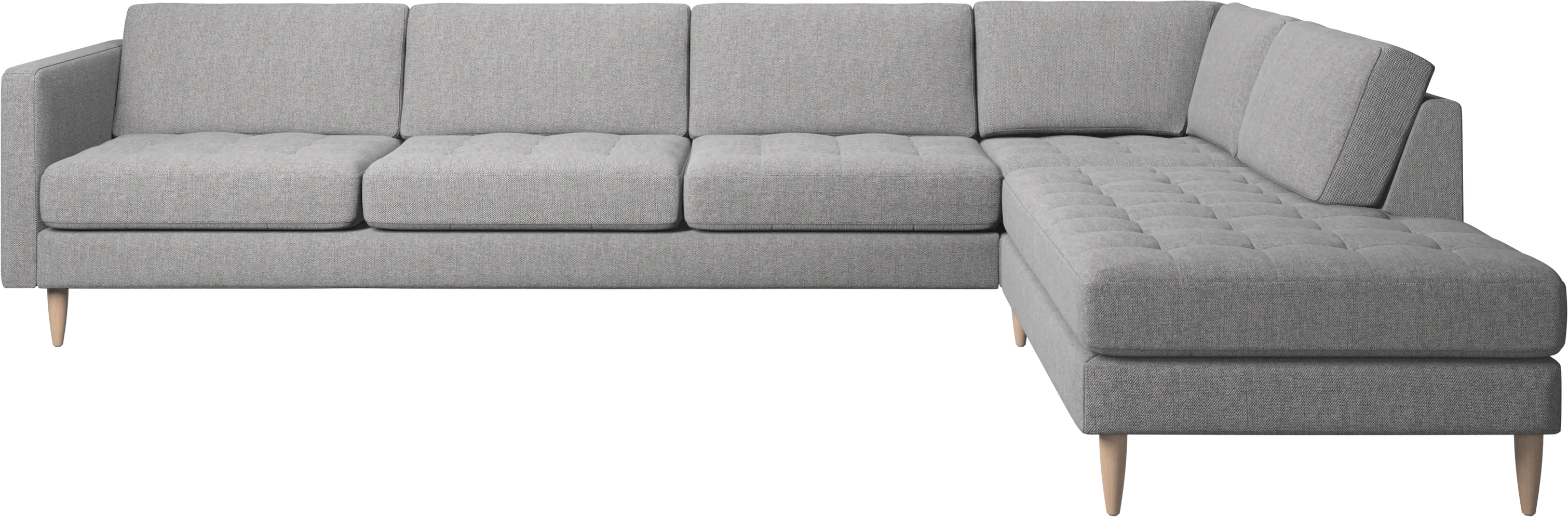 Osaka corner sofa with lounging unit, tufted seat