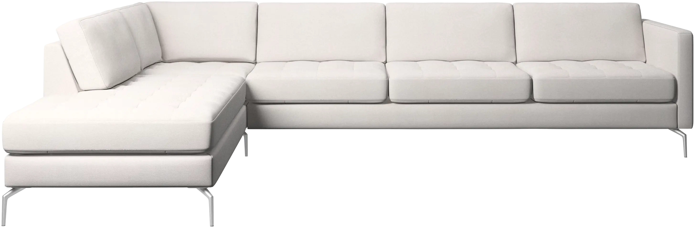 Osaka corner sofa with lounging unit, tufted seat