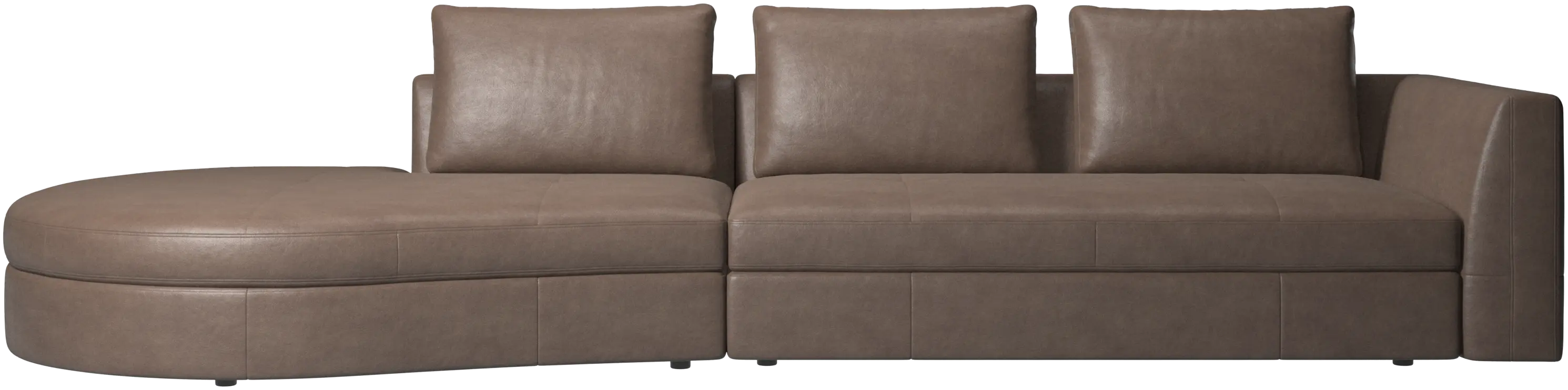 Bergamo sofa with round lounging unit, left