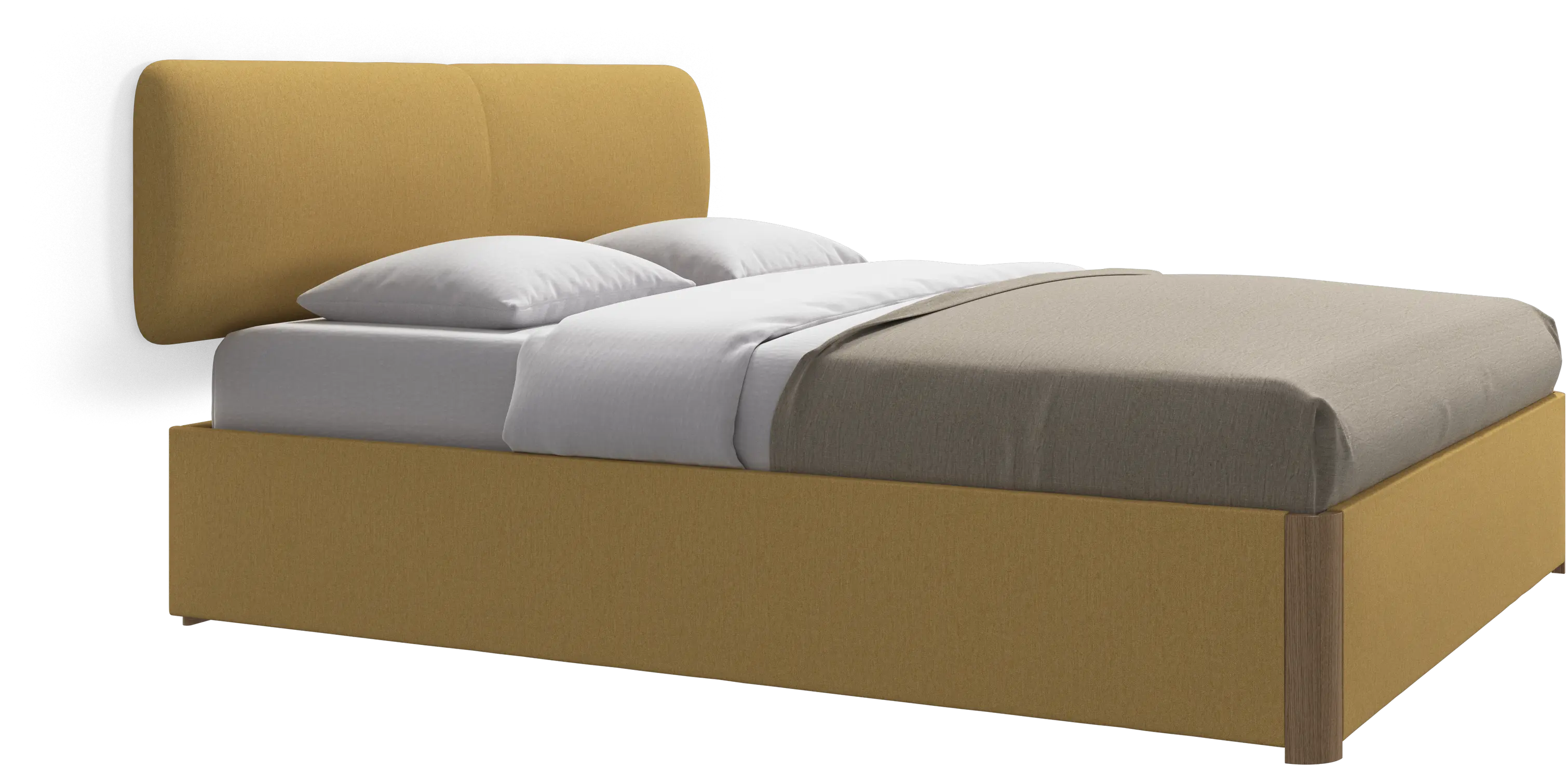 Element bed, wall-mounted headboard, with slats and storage solution, excl. mattress