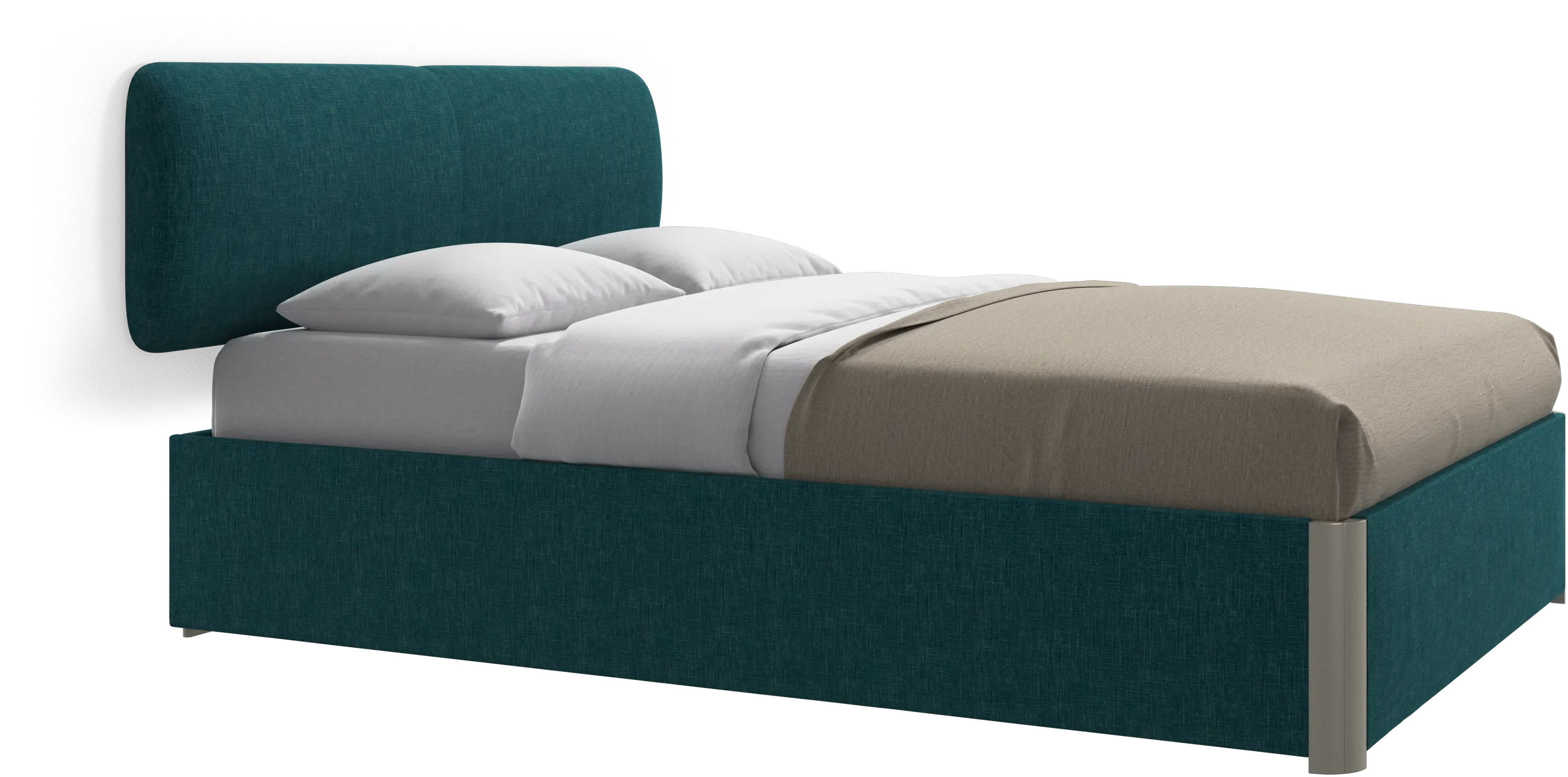 Element bed, wall-mounted headboard, with slats and storage solution, excl. mattress