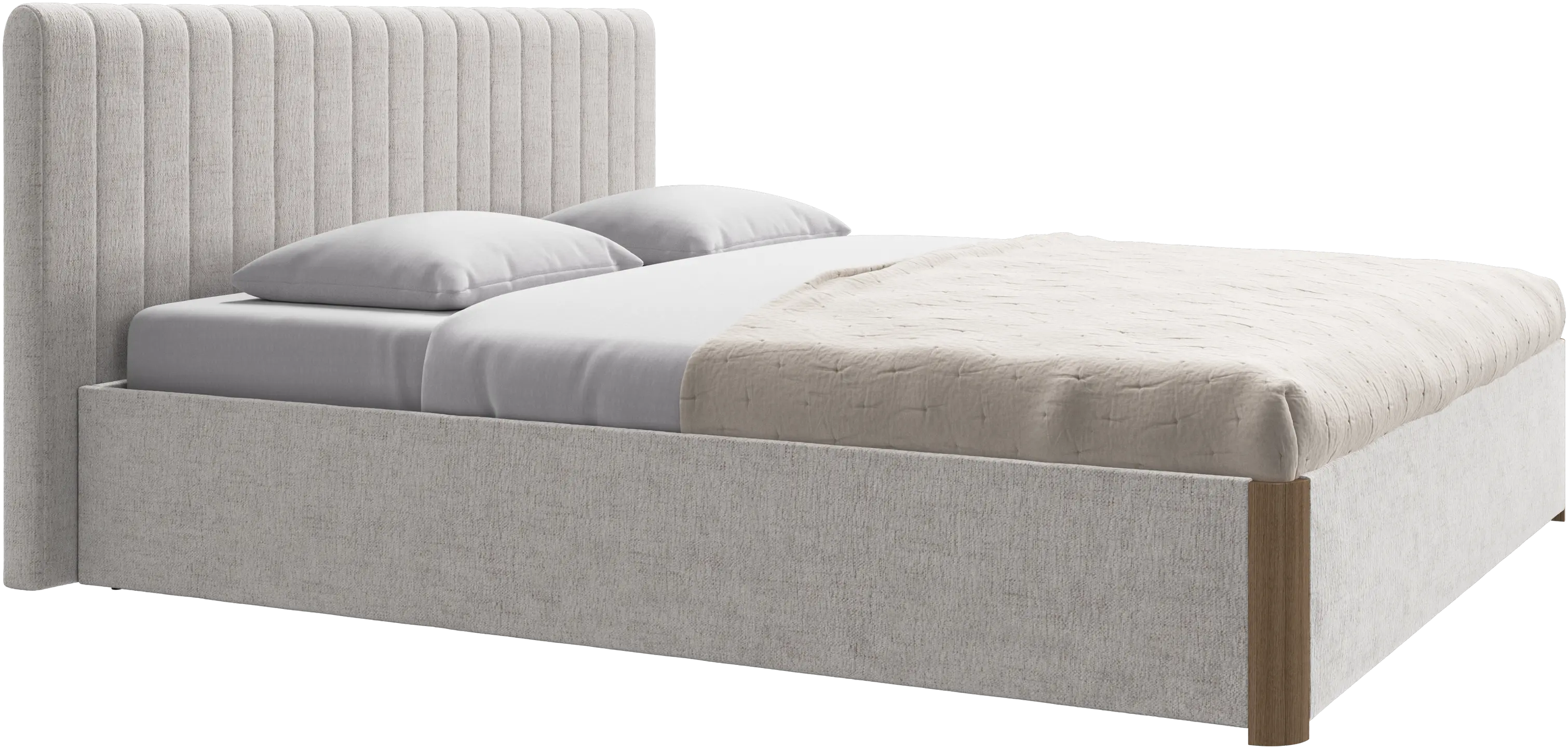 Element bed, bed-mounted headboard, with slats and storage solution, excl. mattress