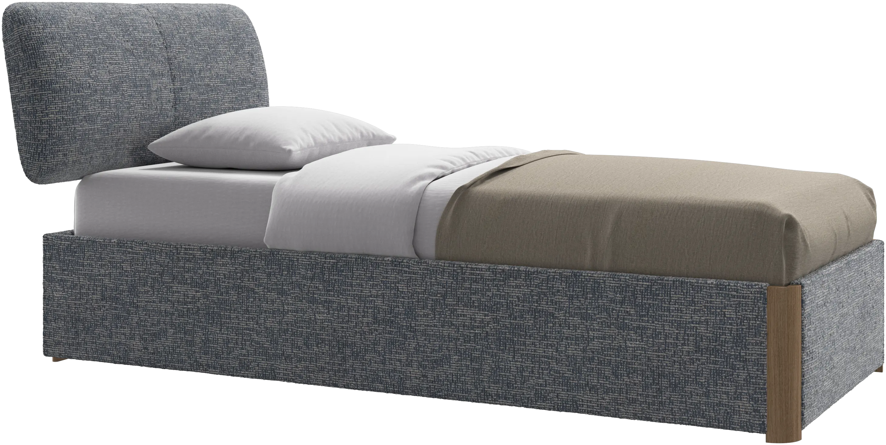 Element bed, bed-mounted headboard, with slats and storage solution, excl. mattress