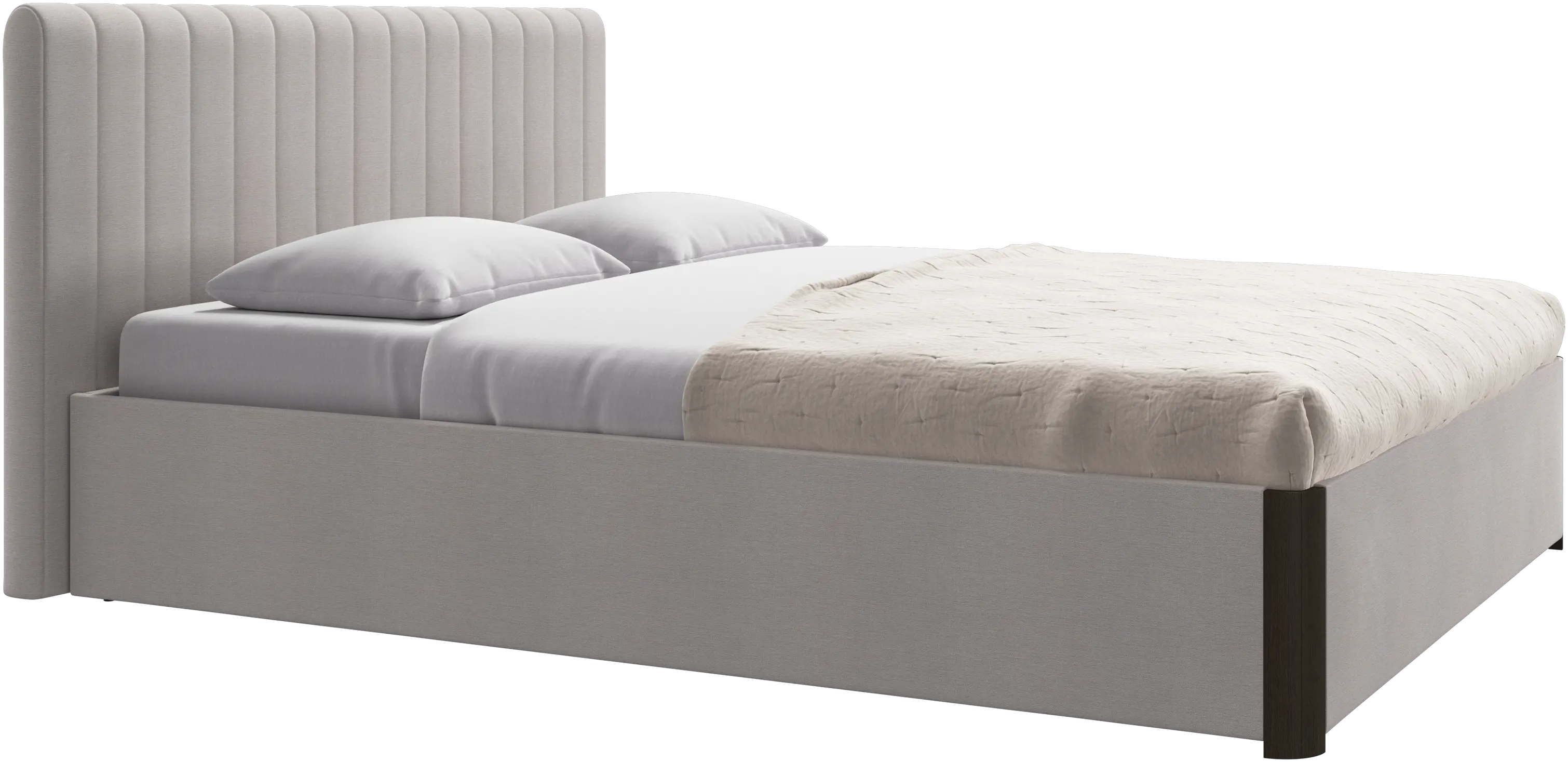 Element bed, bed-mounted headboard, with slats and storage solution, excl. mattress