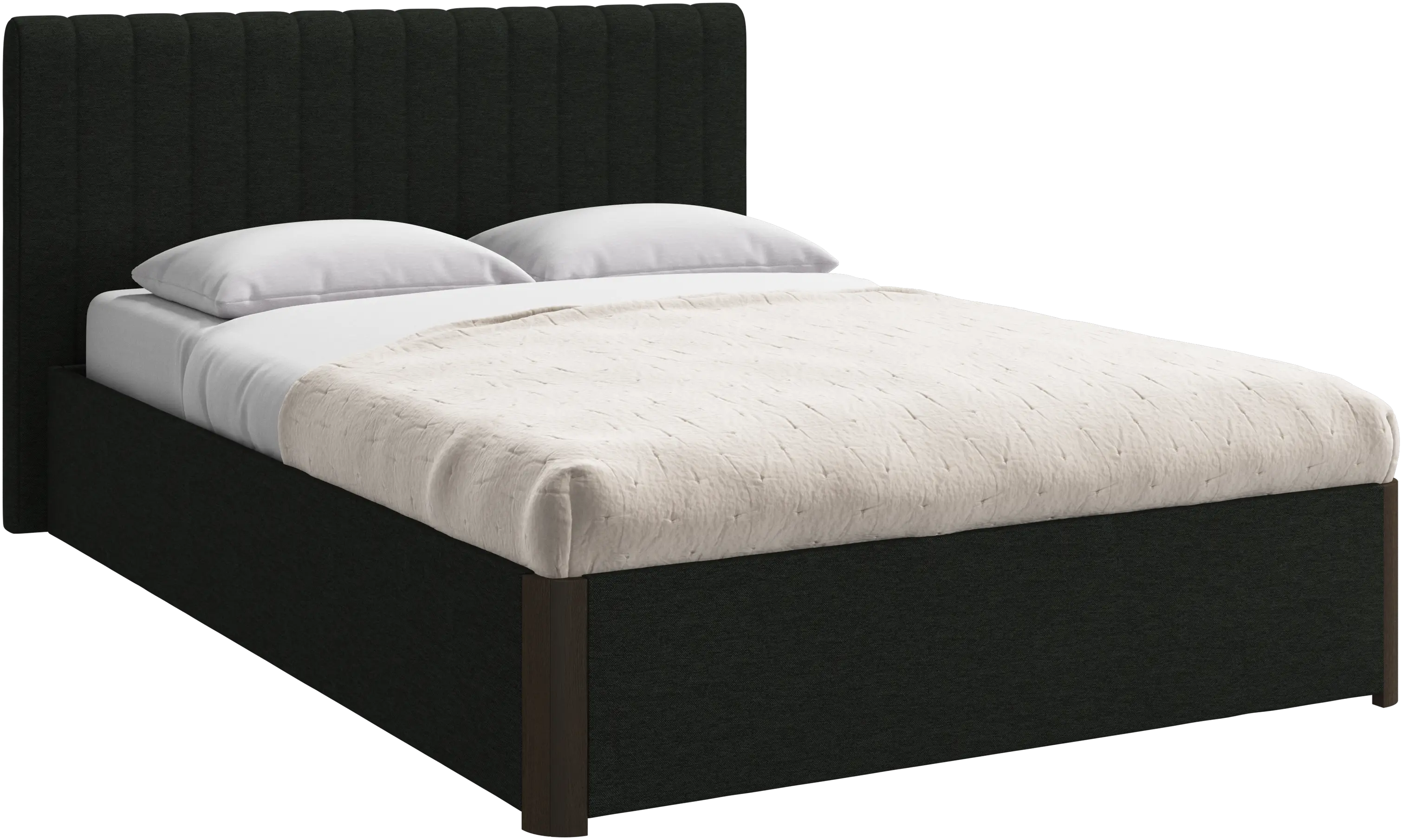 Element bed, bed-mounted headboard, with slats and storage solution, excl. mattress