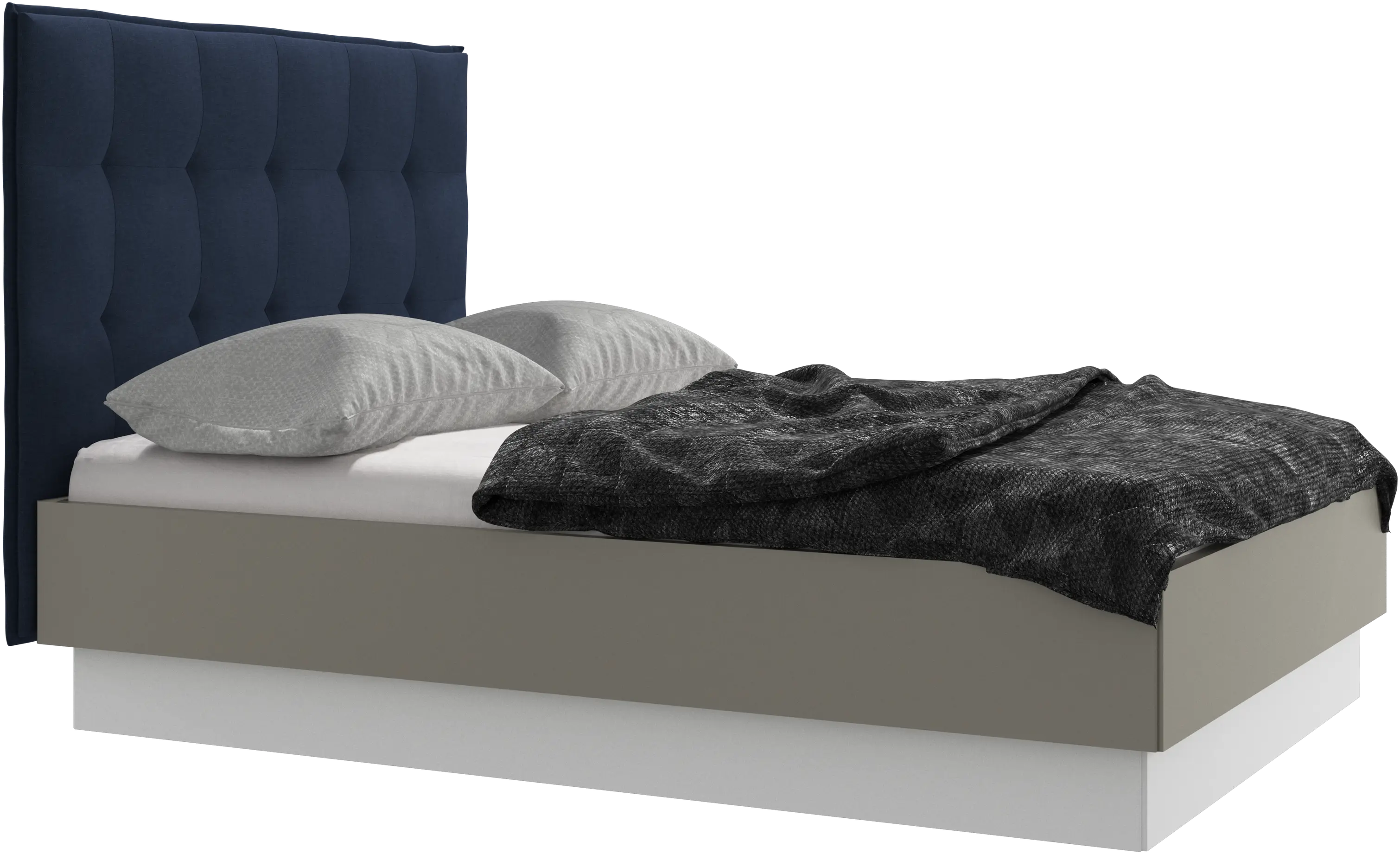 Lit Lugano avec rangement intégré, sommier inclus, hors matelas