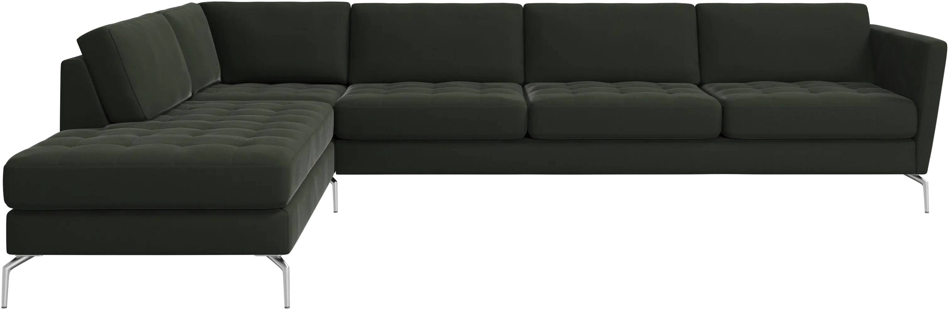 Osaka corner sofa with lounging unit, tufted seat