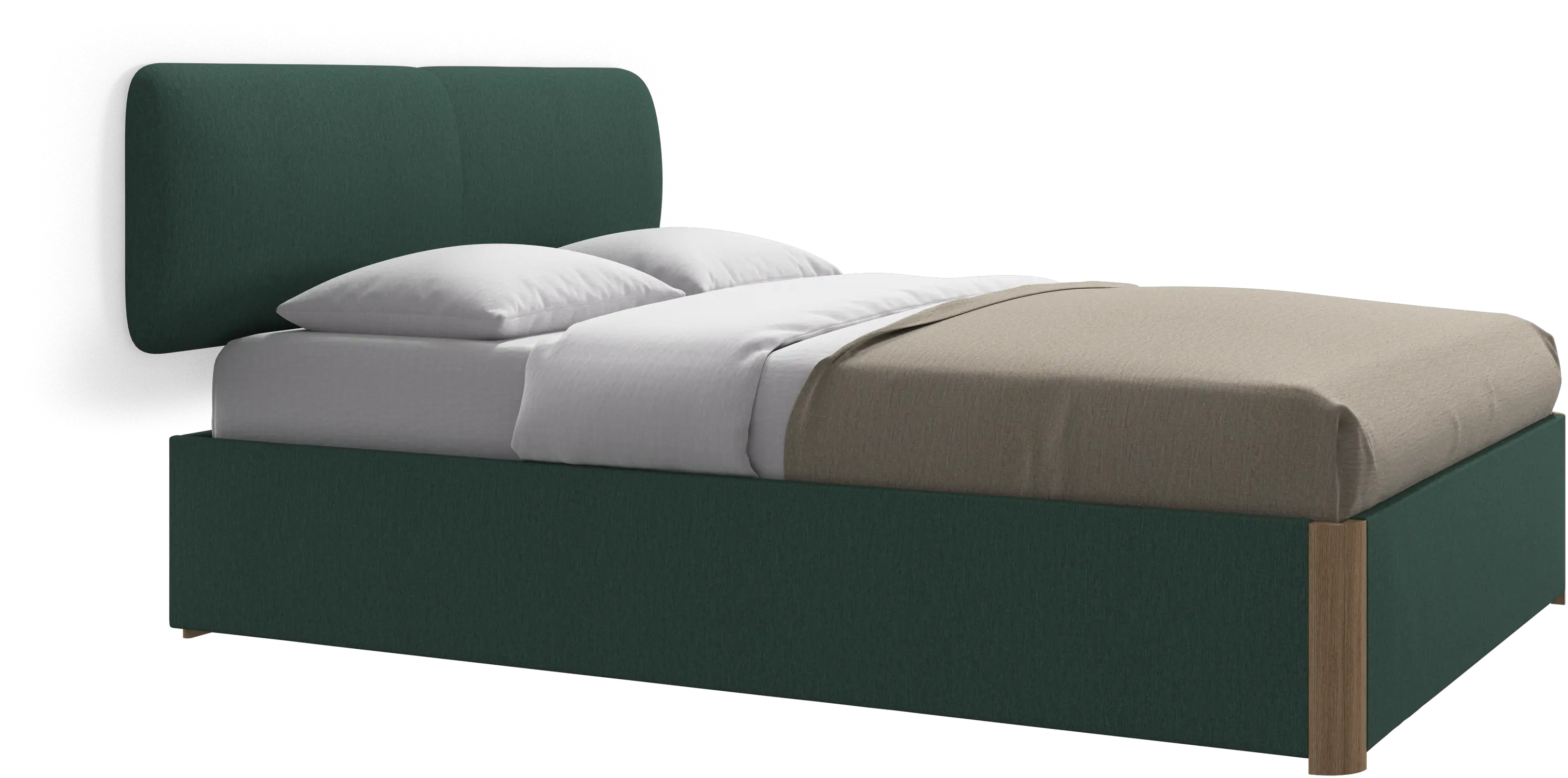 Element bed, wall-mounted headboard, with slats and storage solution, excl. mattress