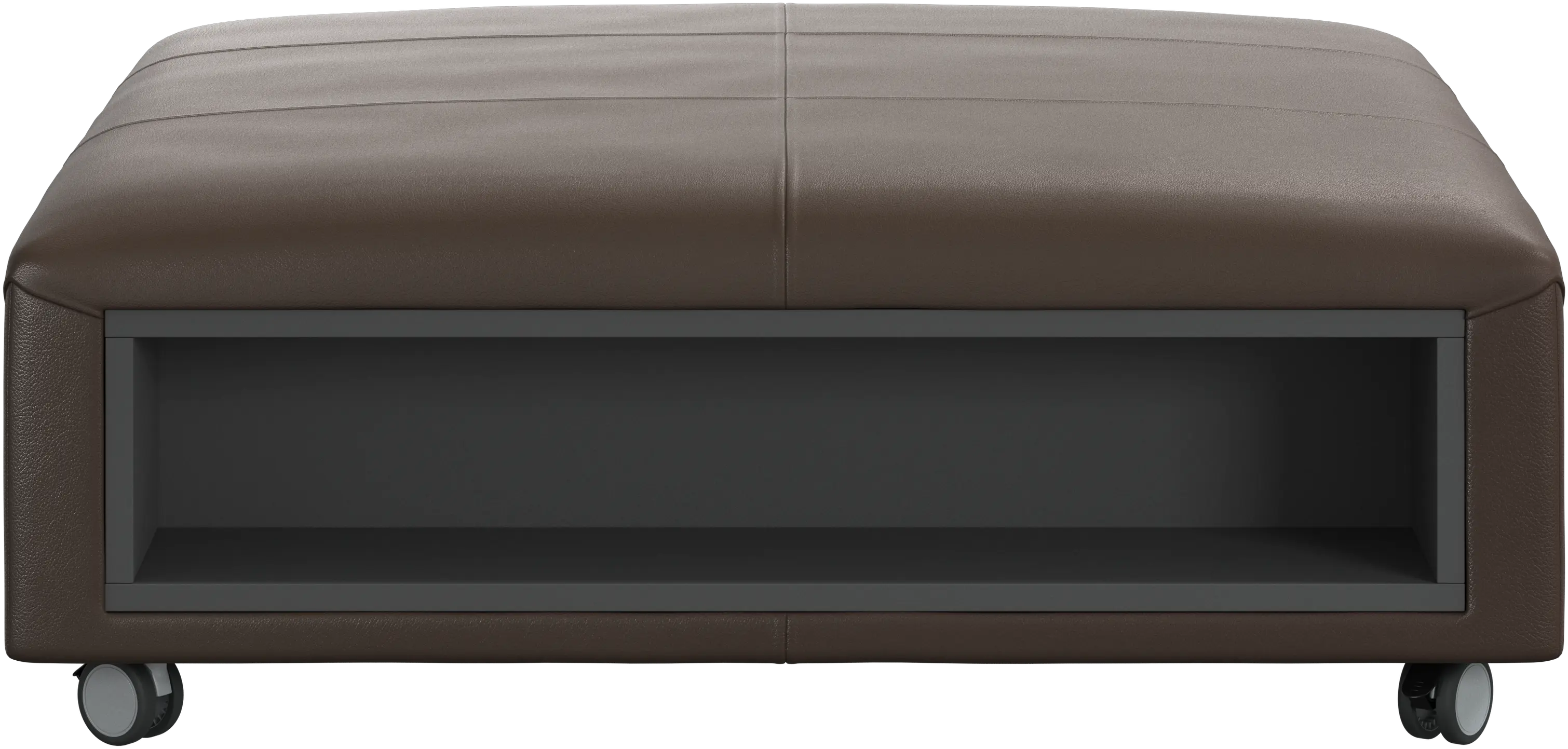 Hampton footstool on wheels with storage left and right sides