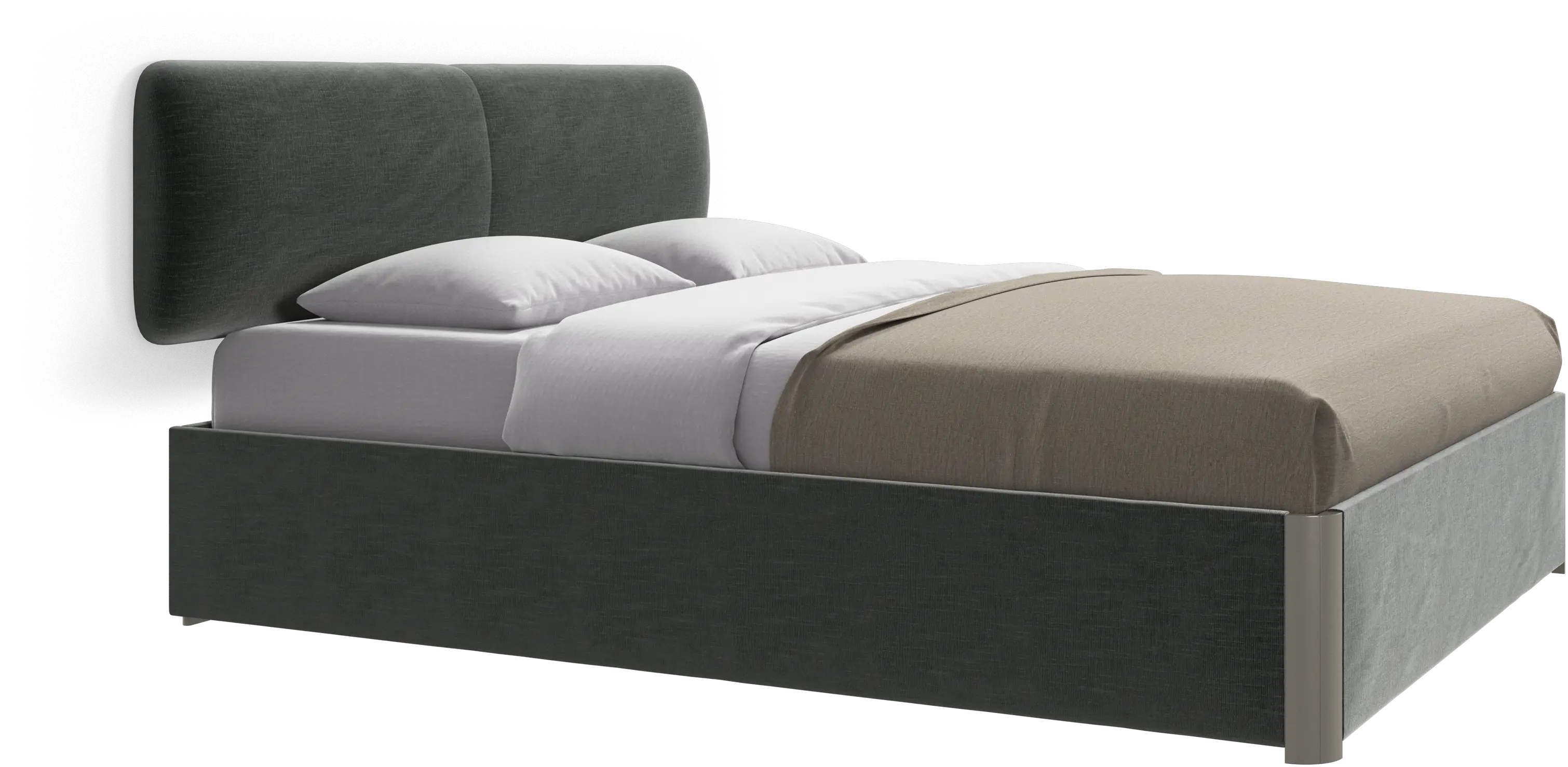 Element bed, wall-mounted headboard, with slats and storage solution, excl. mattress