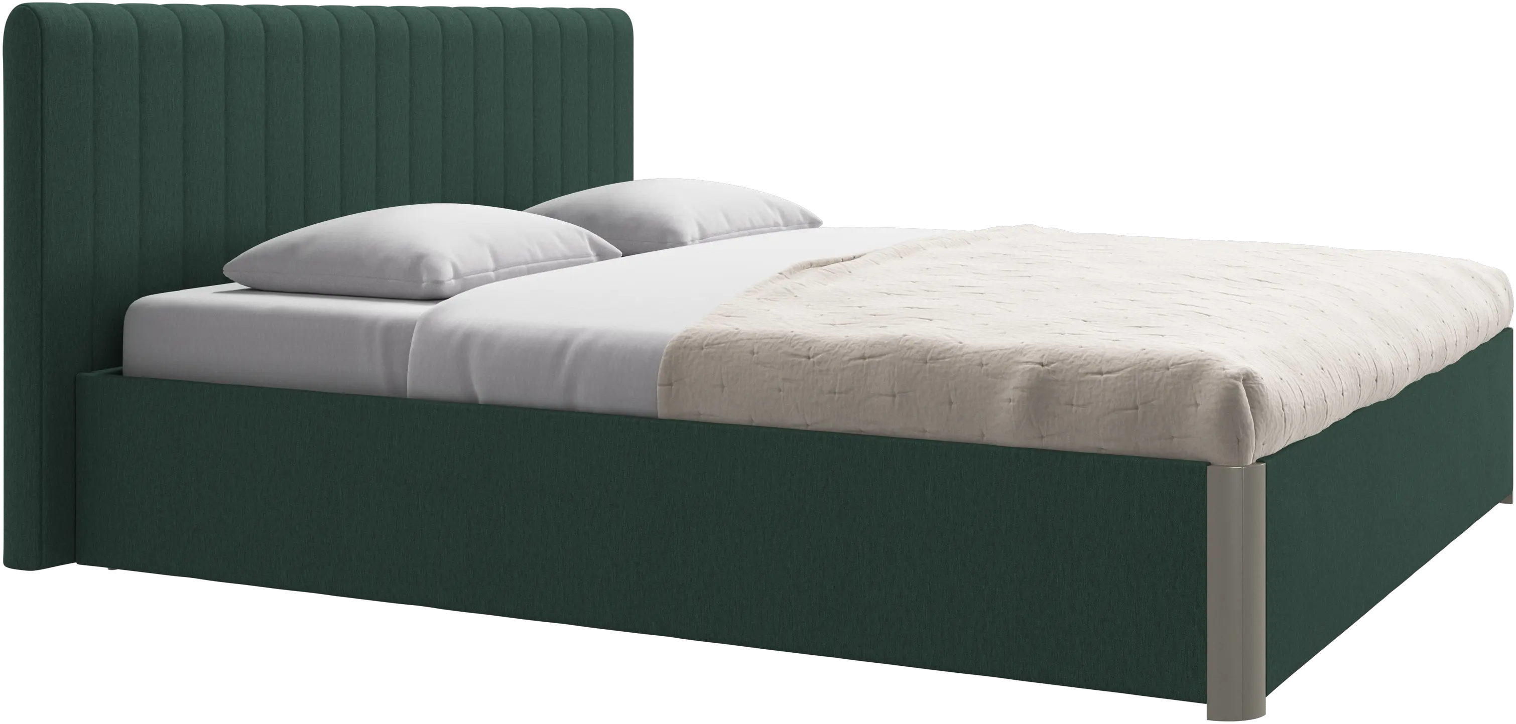 Element bed, bed-mounted headboard, with slats and storage solution, excl. mattress