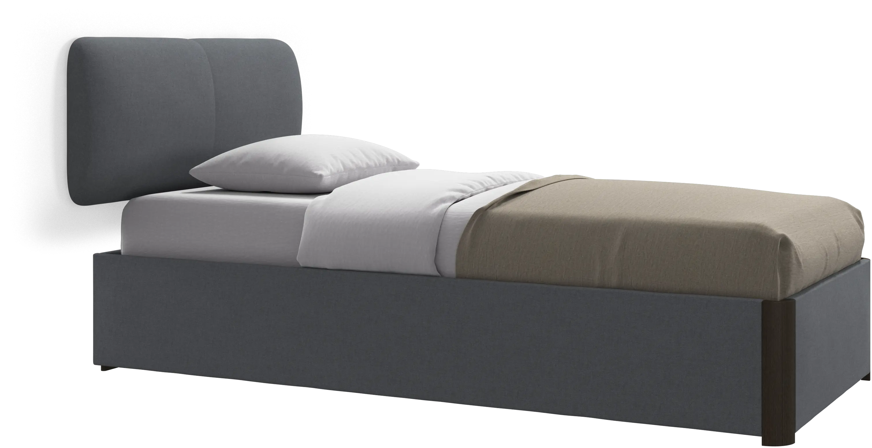 Element bed, wall-mounted headboard, with slats and storage solution, excl. mattress