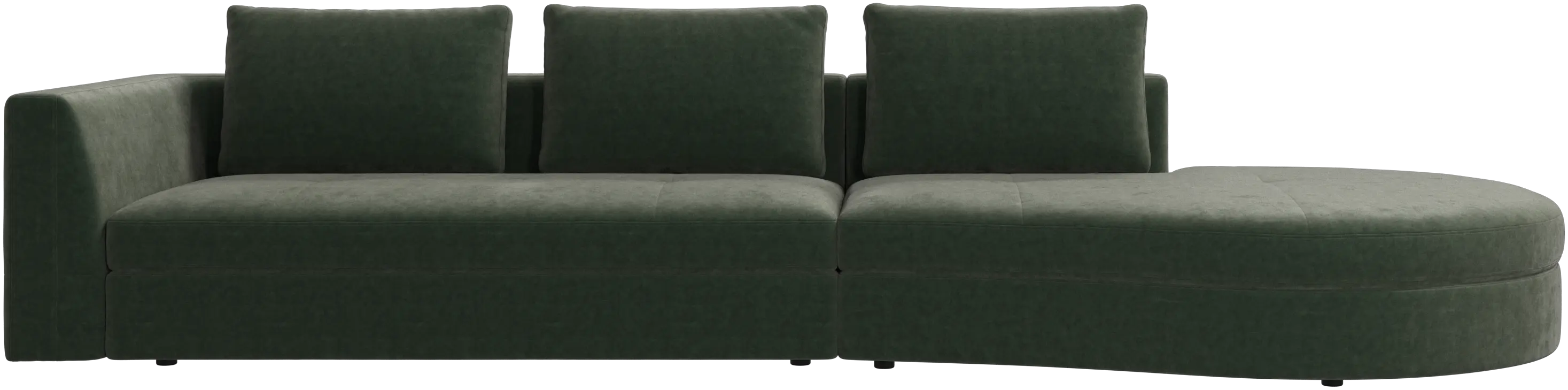 Bergamo sofa with round lounging unit,right