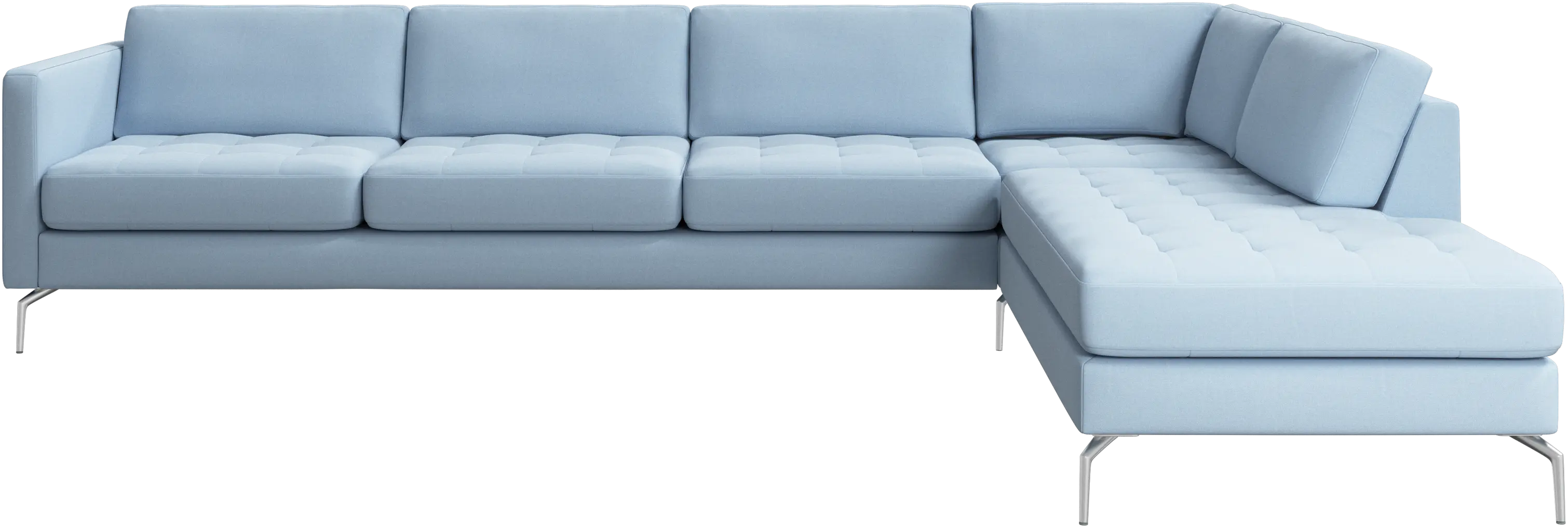 Osaka corner sofa with lounging unit, tufted seat