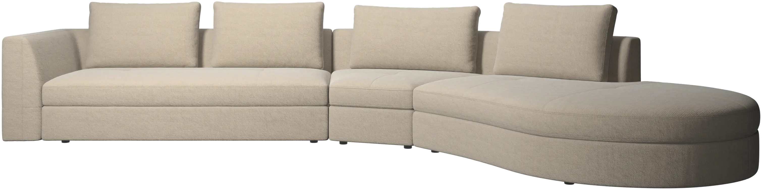 Bergamo sofa with round lounging unit,ライト