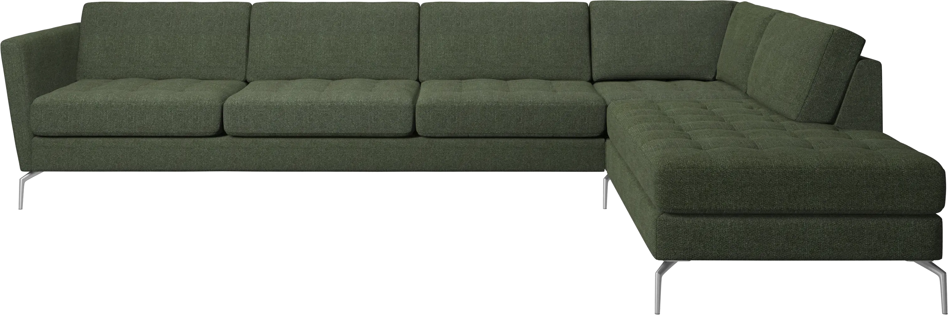 Osaka corner sofa with lounging unit, tufted seat