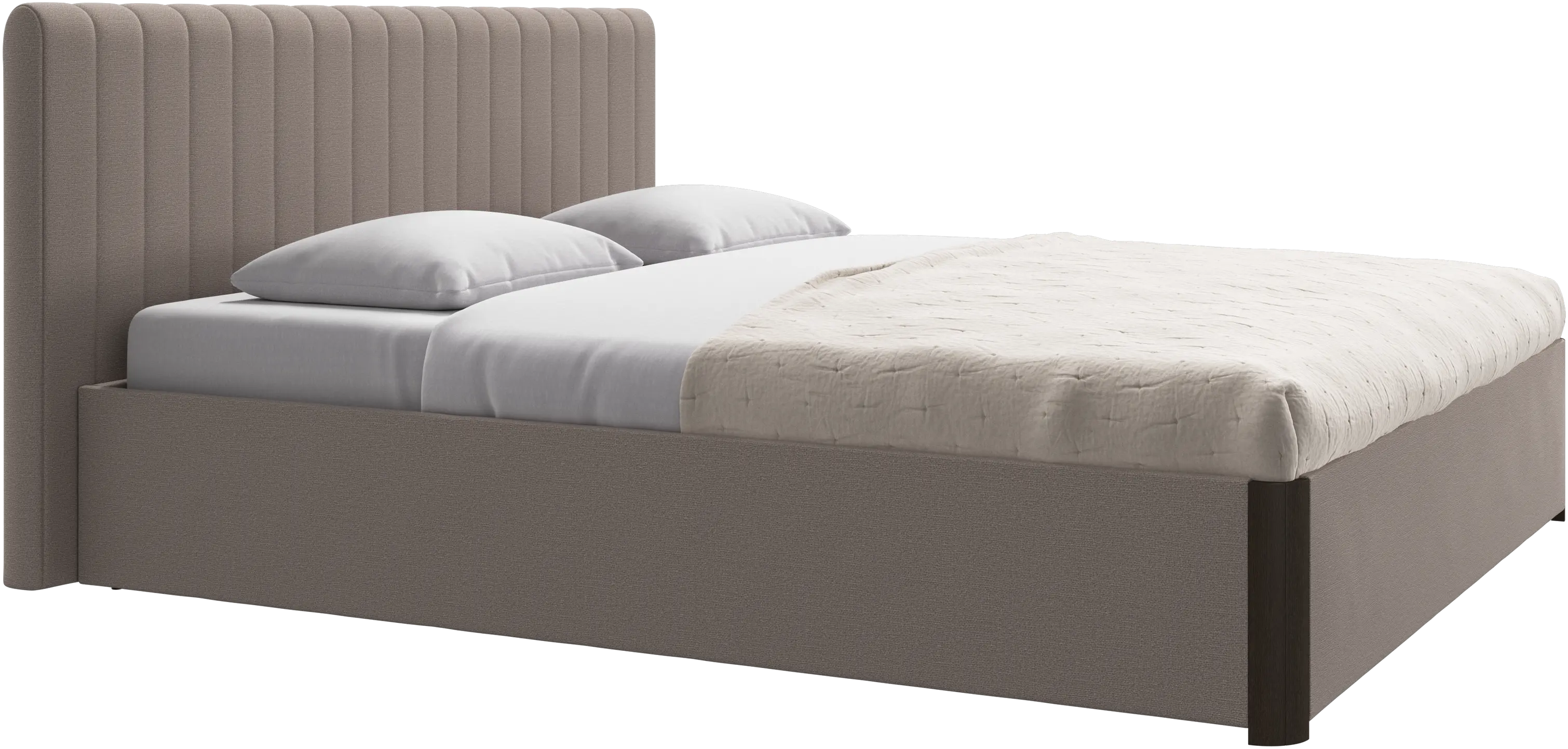 Element bed, bed-mounted headboard, with slats and storage solution, excl. mattress