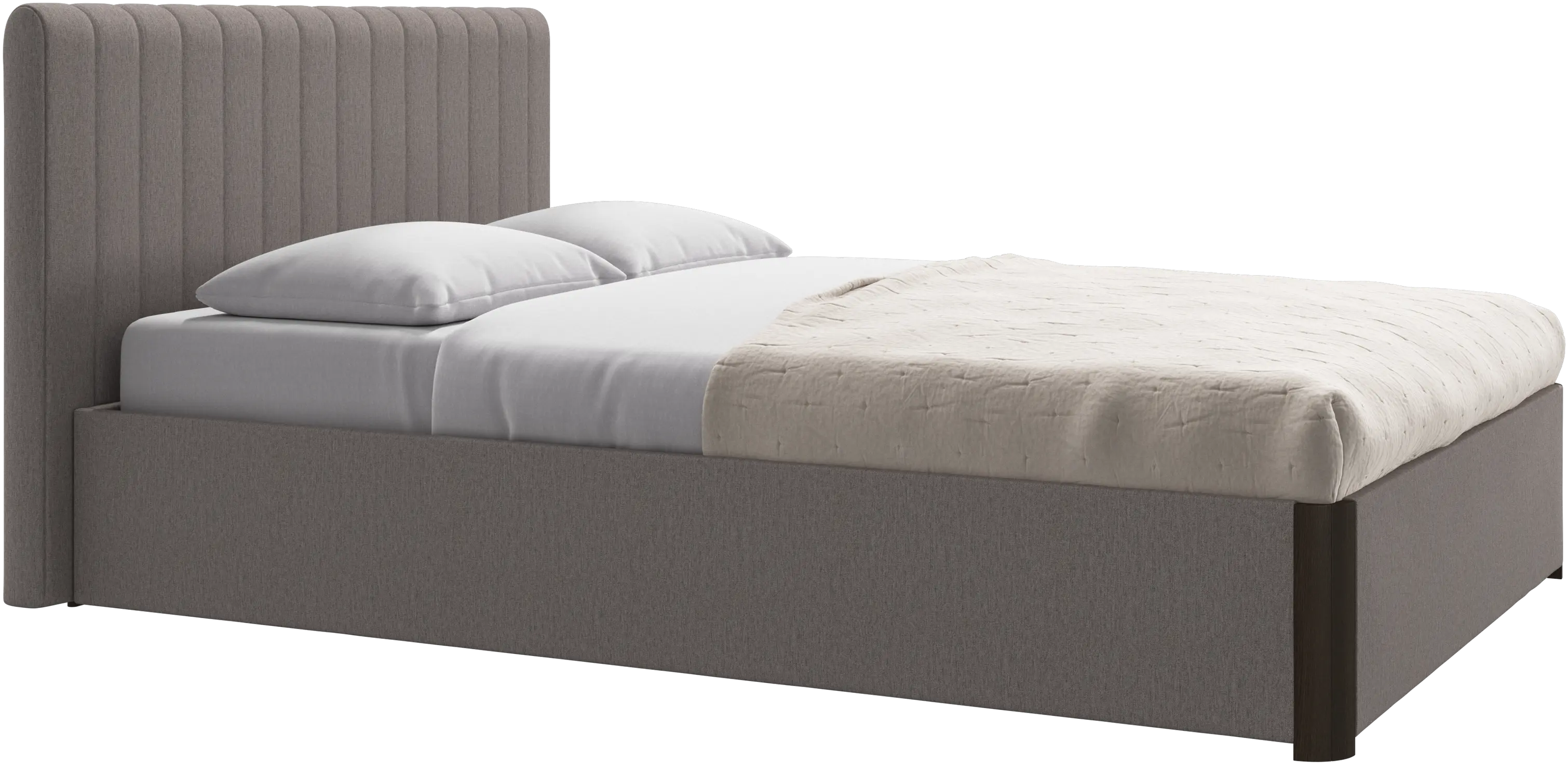 Element bed, bed-mounted headboard, with slats and storage solution, excl. mattress