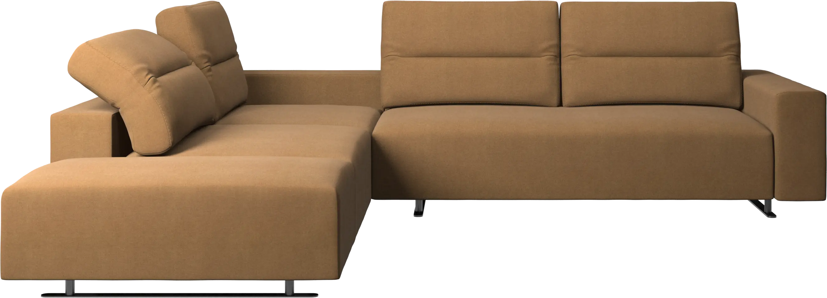 Hampton corner sofa with adjustable back and storage on right side
