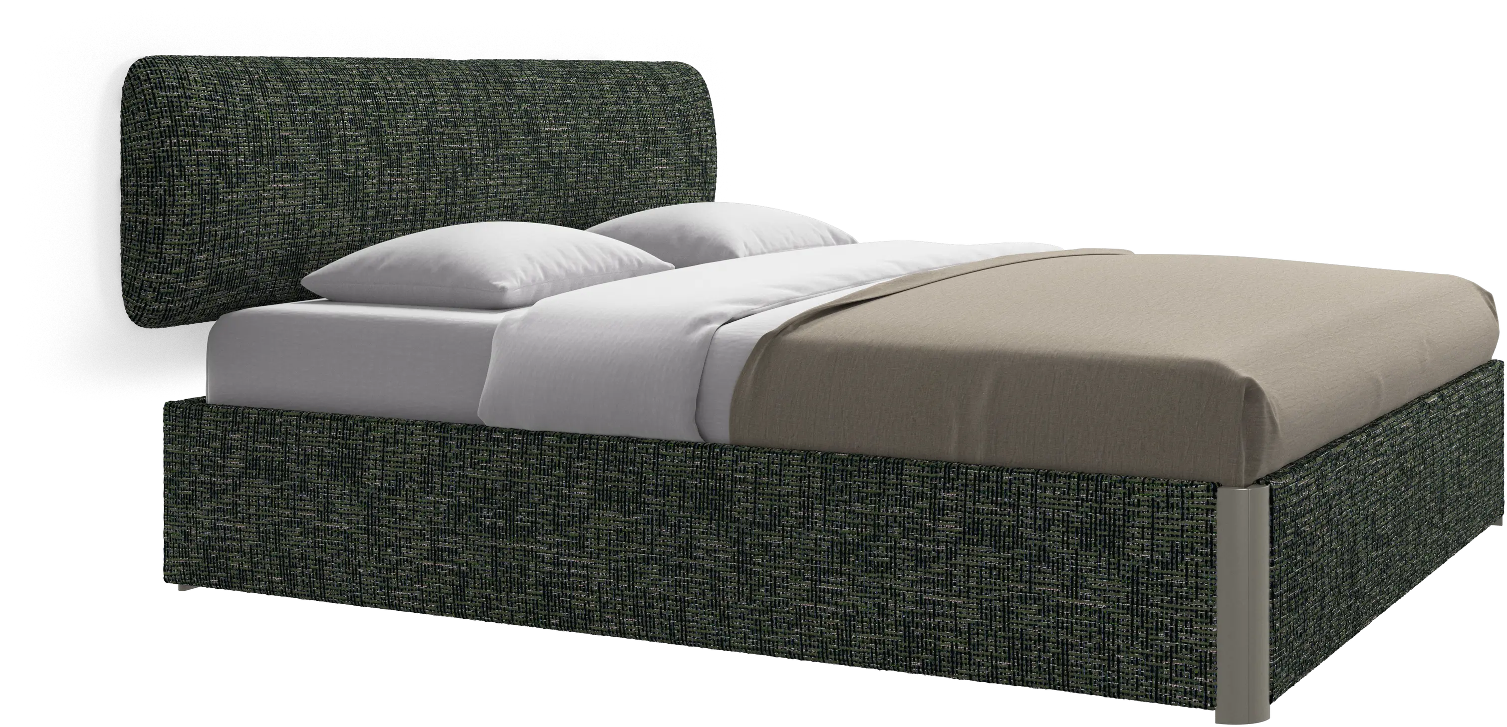 Element bed, wall-mounted headboard, with slats and storage solution, excl. mattress