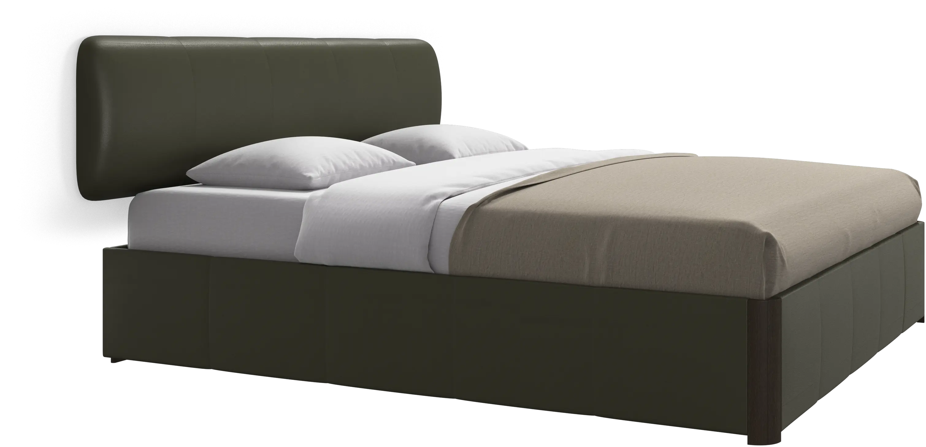 Element bed, wall-mounted headboard, with slats and storage solution, excl. mattress