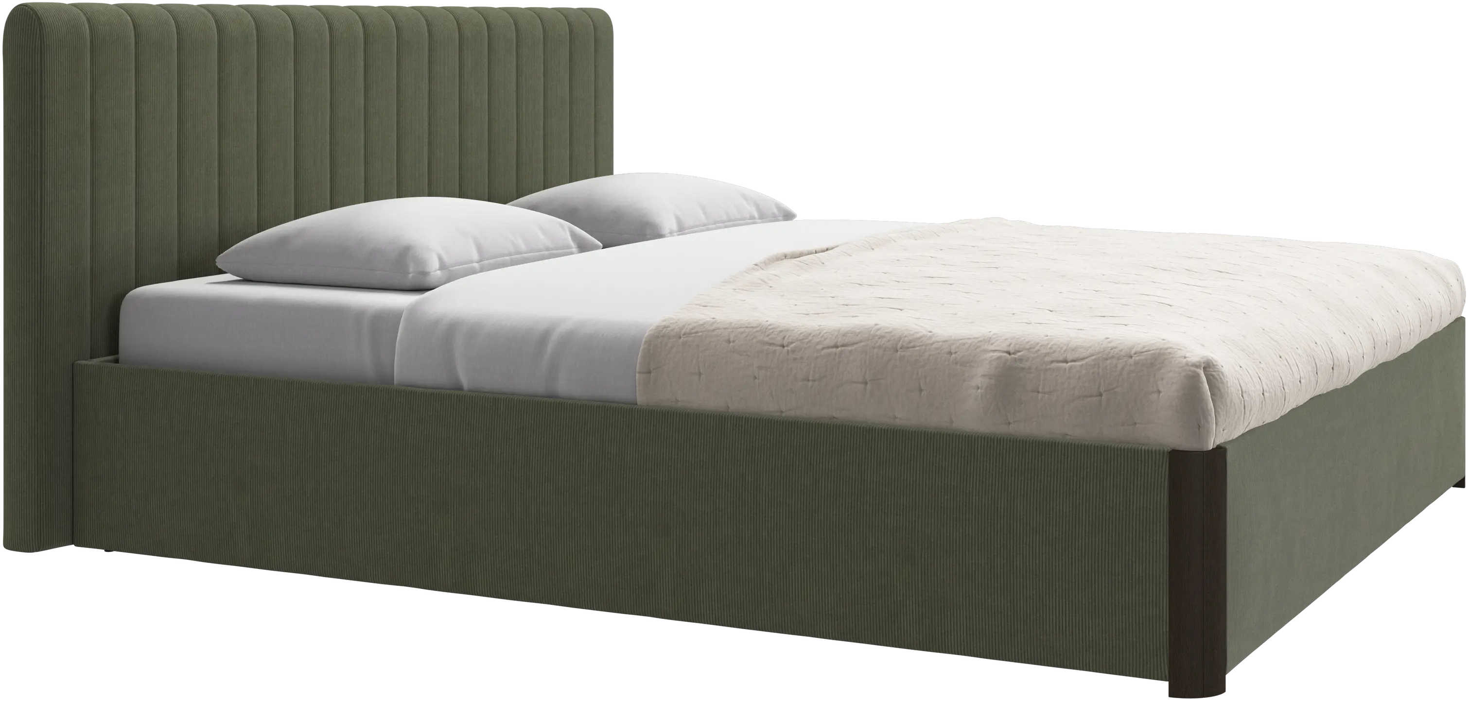 Element cama, cabecero montado en la cama, con láminas y solución de almacenamiento, excl. colchón