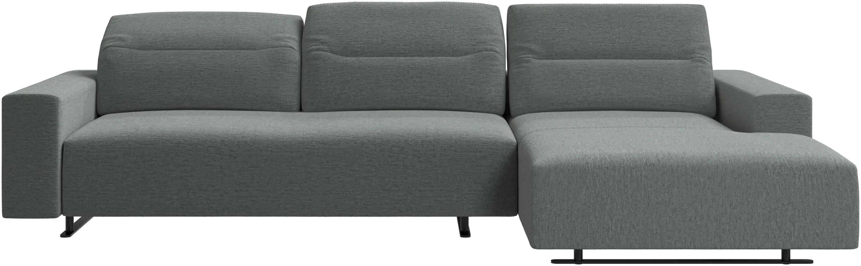 Hampton sofa with adjustable back, resting unit and storage both sides