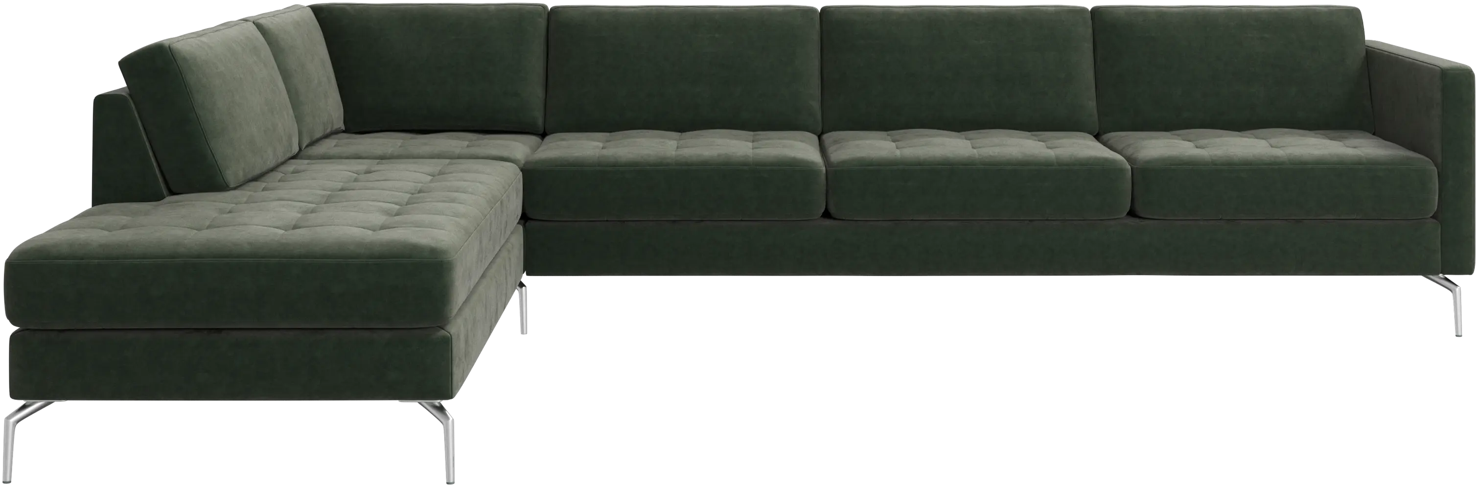 Osaka corner sofa with lounging unit, tufted seat