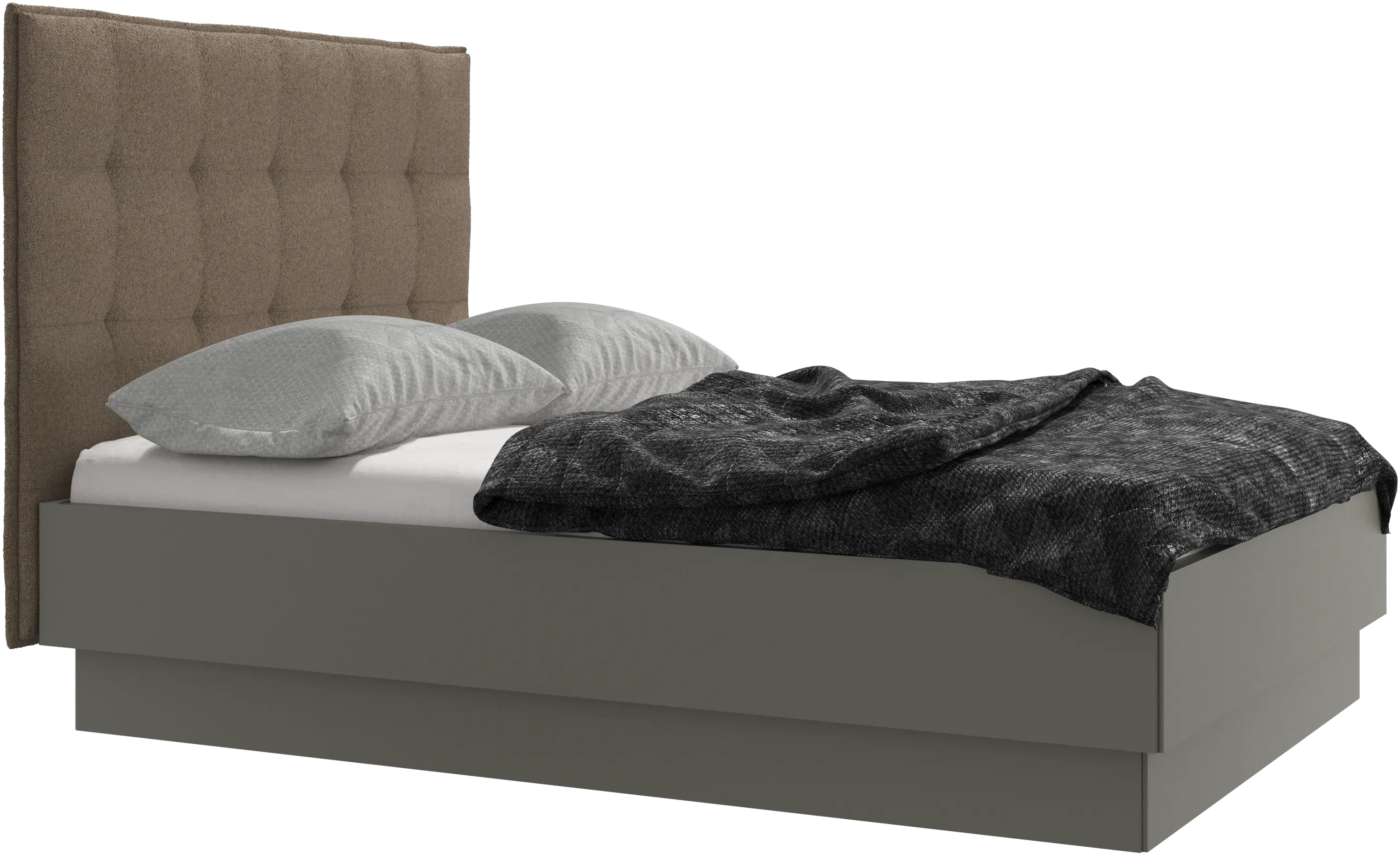 Lugano storage bed with lift-up frame and slats, excl. mattress