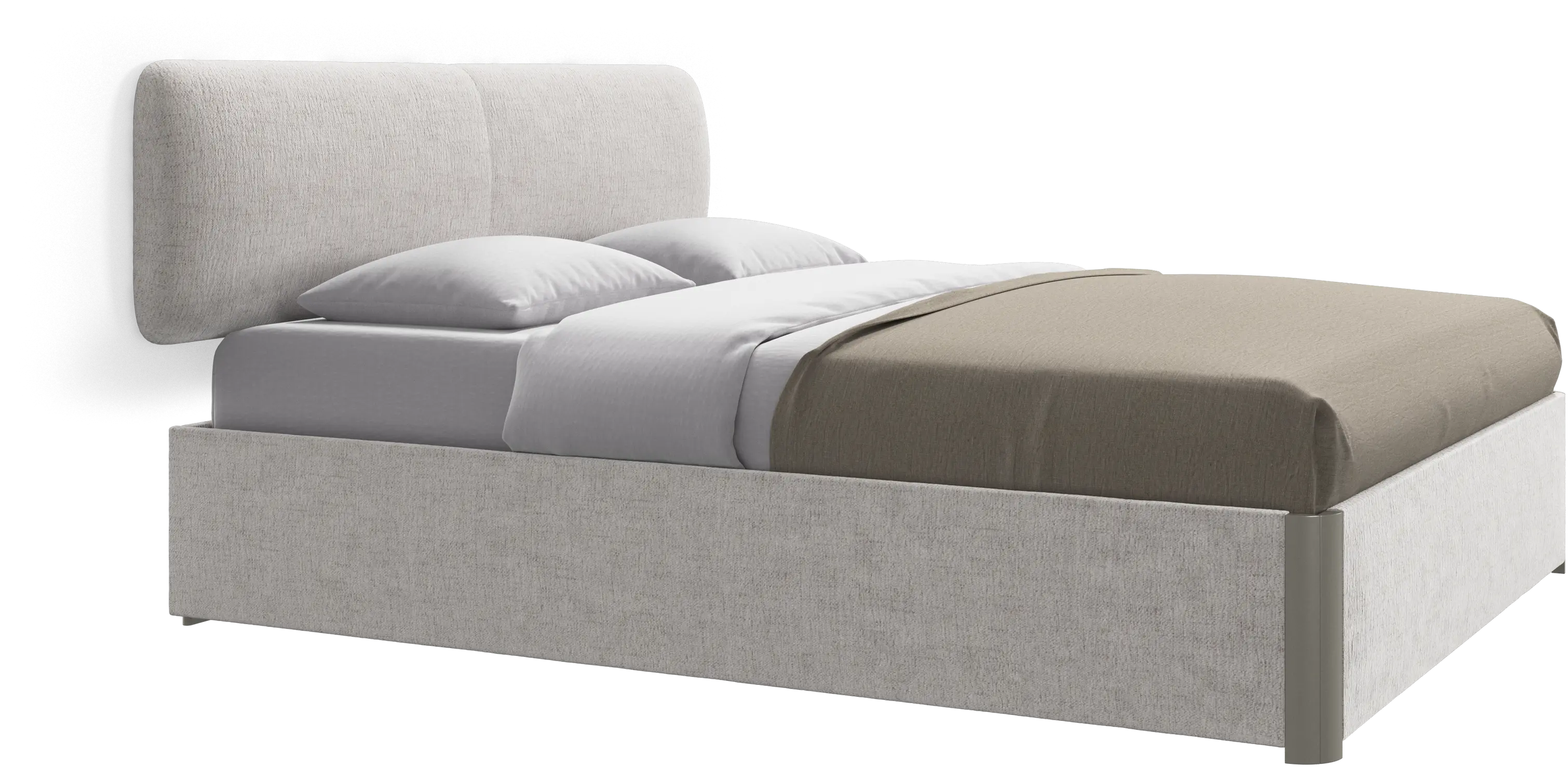 Element bed, wall-mounted headboard, with slats and storage solution, excl. mattress