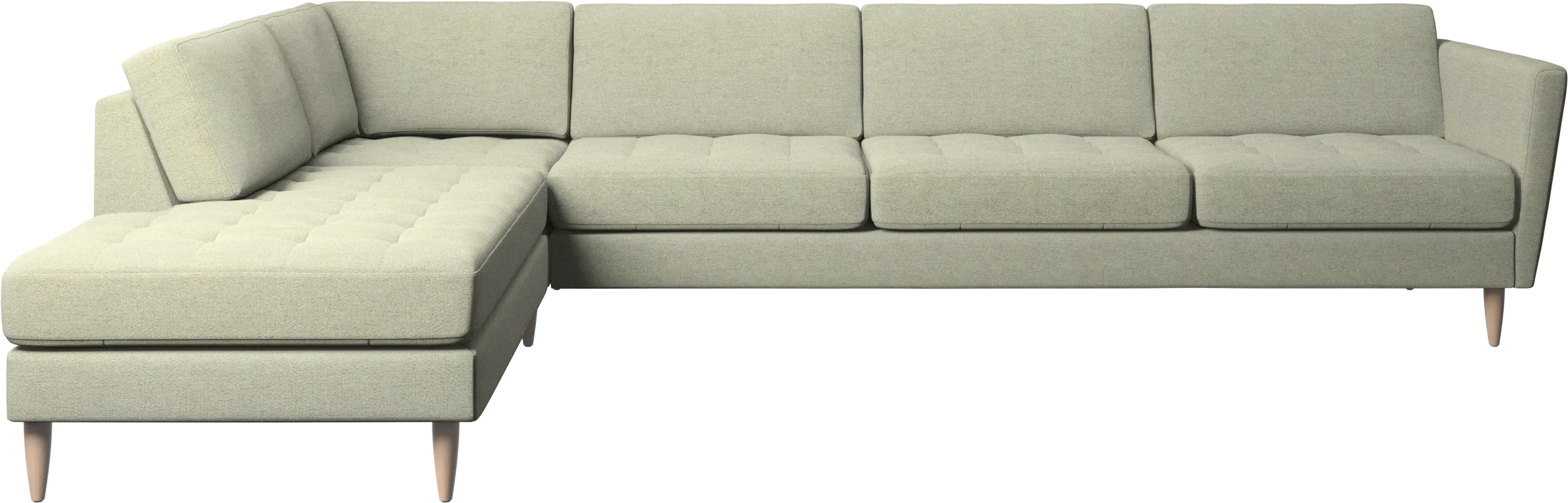 Osaka corner sofa with lounging unit, tufted seat