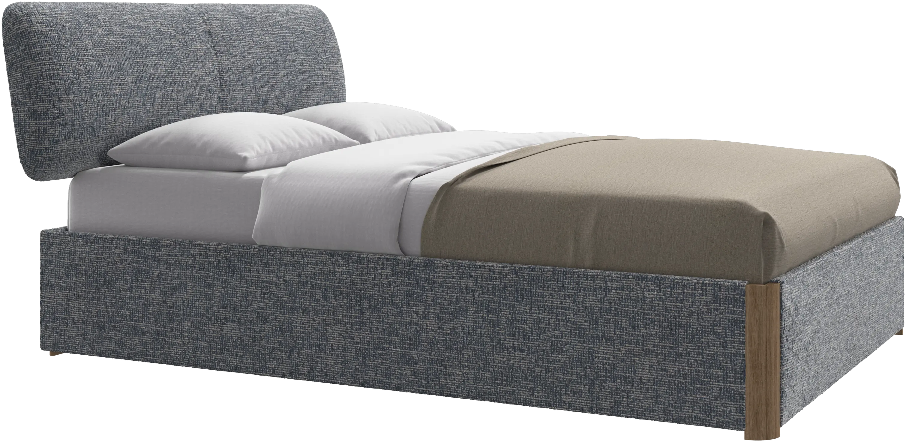 Element bed, bed-mounted headboard, with slats and storage solution, excl. mattress