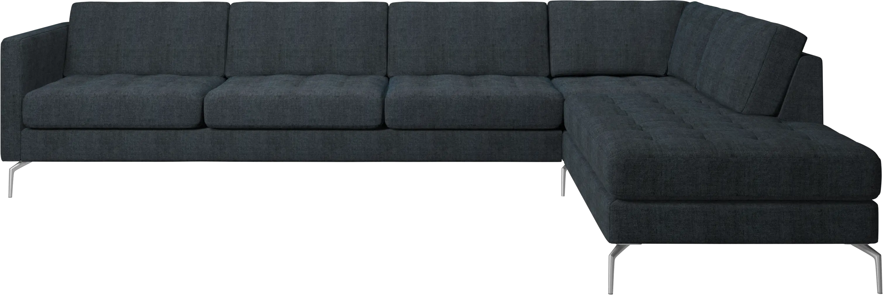 Osaka corner sofa with lounging unit, tufted seat