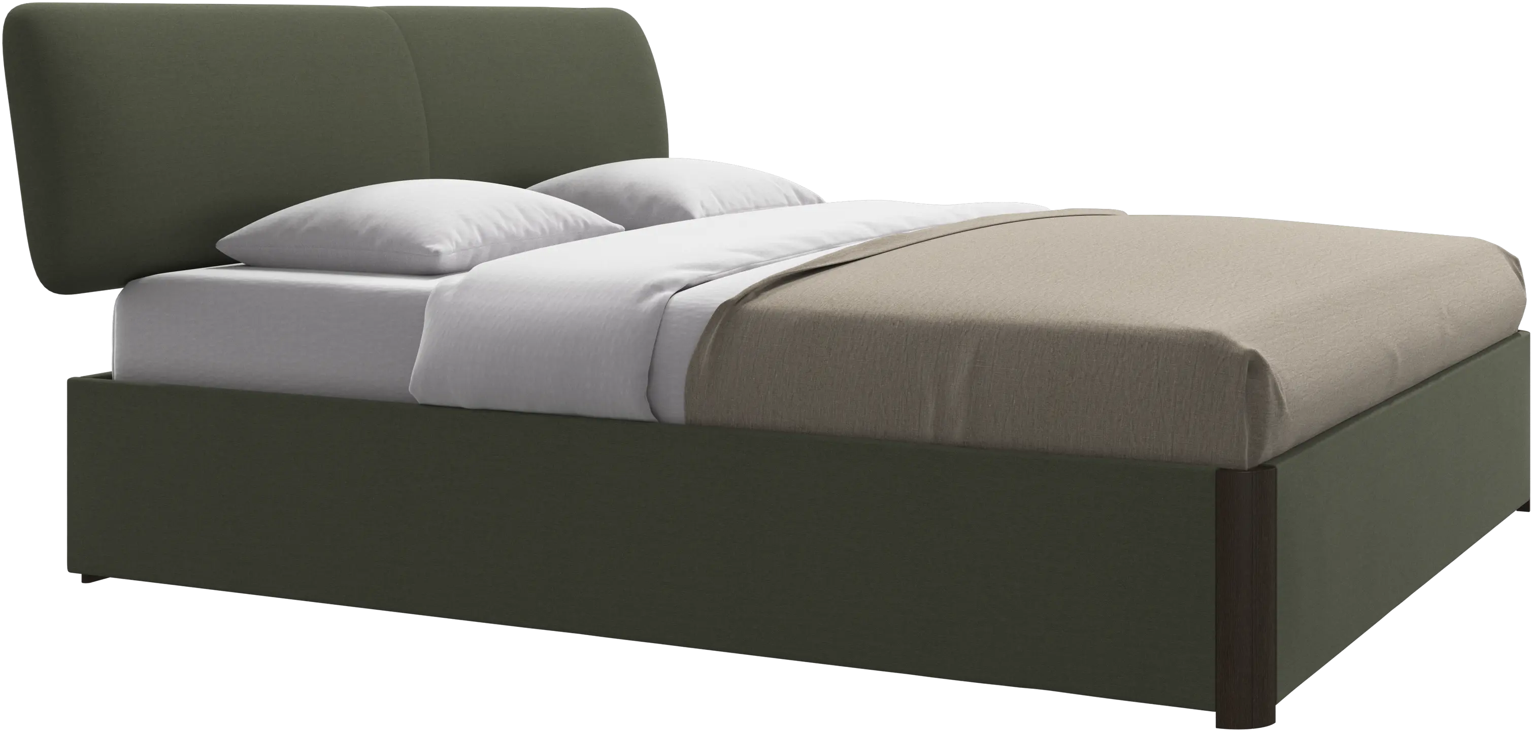 Element cama, cabecero montado en la cama, con láminas y solución de almacenamiento, excl. colchón