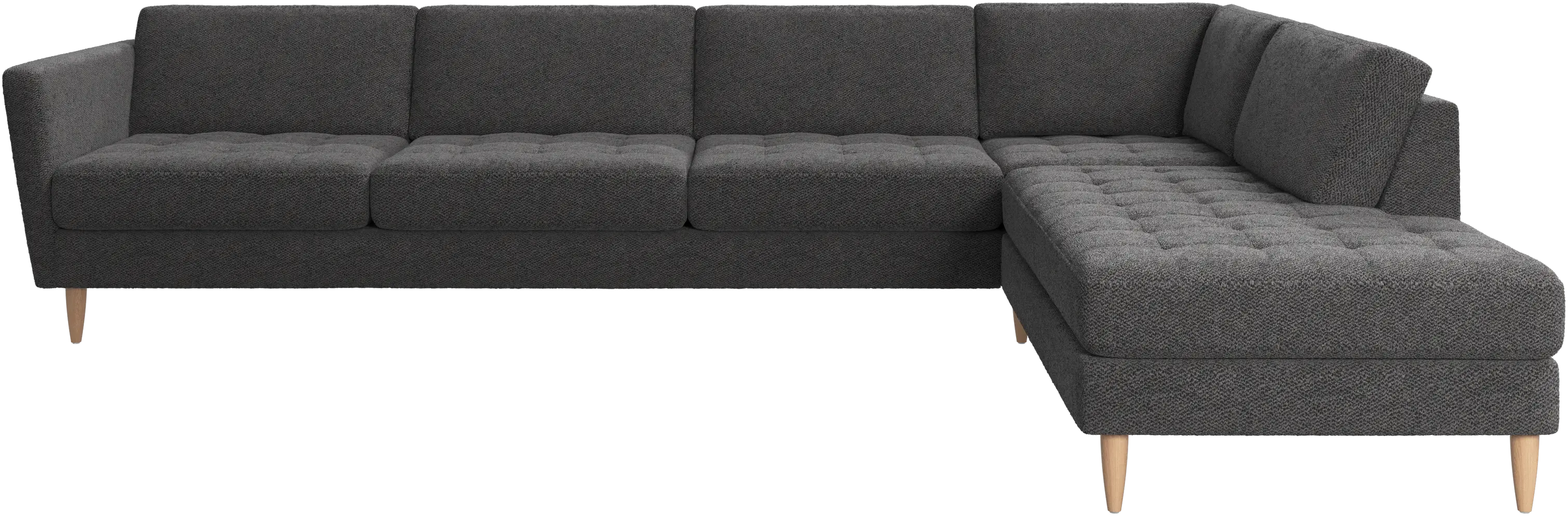Osaka corner sofa with lounging unit, tufted seat